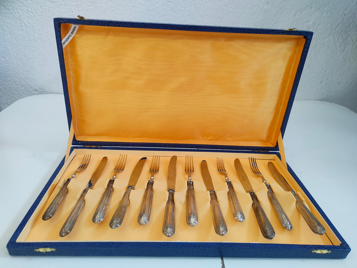 Set di 6 Forchette e 6 Coltelli Vintage in Argento 800