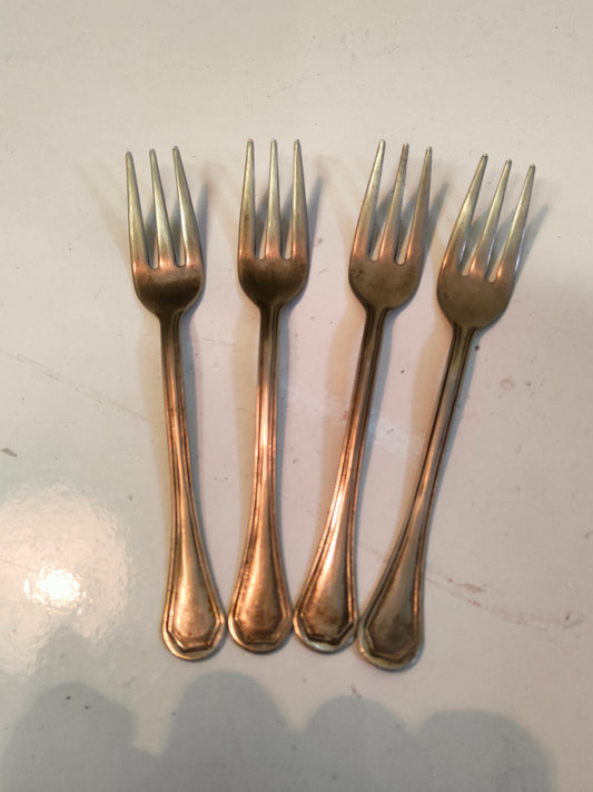 4 forchette Placcate Argento Antiche Vintage