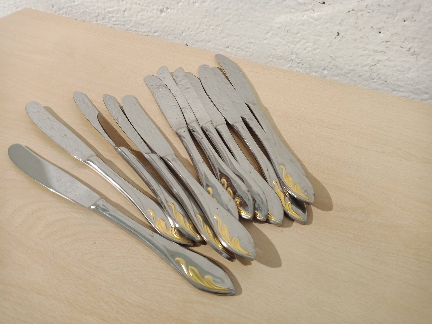 Set di Coltelli Göttingen - 12 Pezzi - Acciaio con Decoro Dorato
