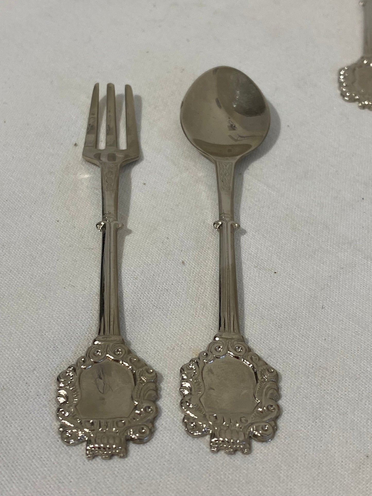 Elegante servizio di posate placcate argento - 6 cucchiaini e 6 forchette