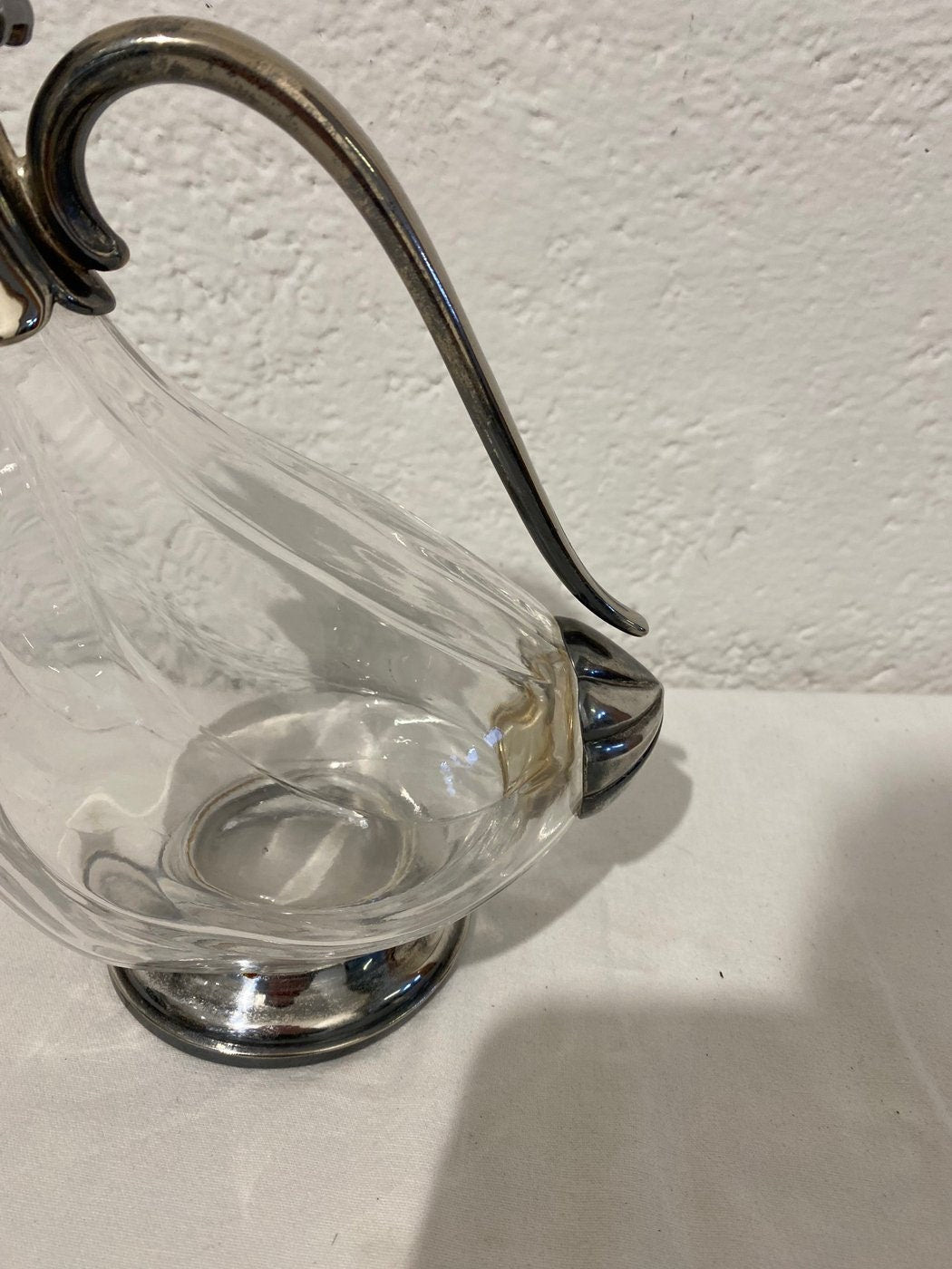 Decanter vintage in vetro e argento placcato