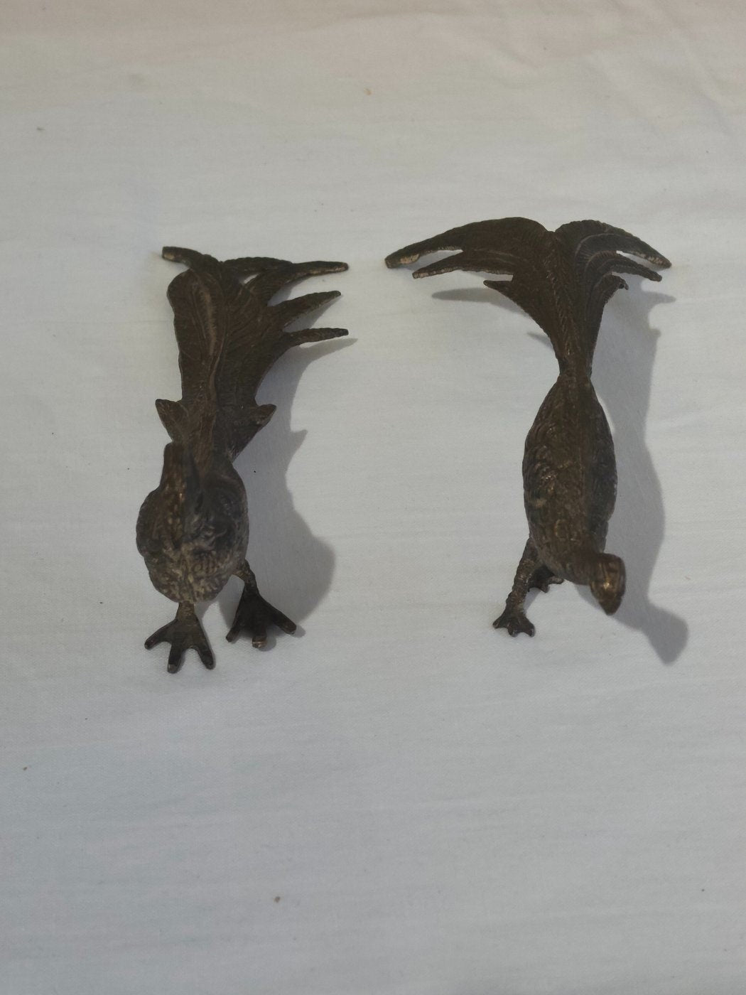 Coppia di fagiani in bronzo argentato vintage anni '50 Regalo esclusivo - Regali personalizzati