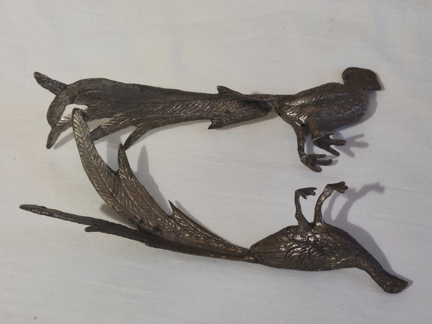 Coppia di fagiani in bronzo argentato vintage anni '50 Regalo esclusivo - Regali personalizzati