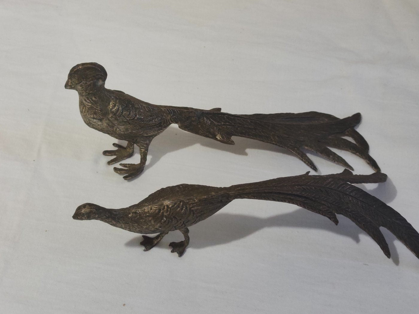 Coppia di fagiani in bronzo argentato vintage anni '50 Regalo esclusivo - Regali personalizzati