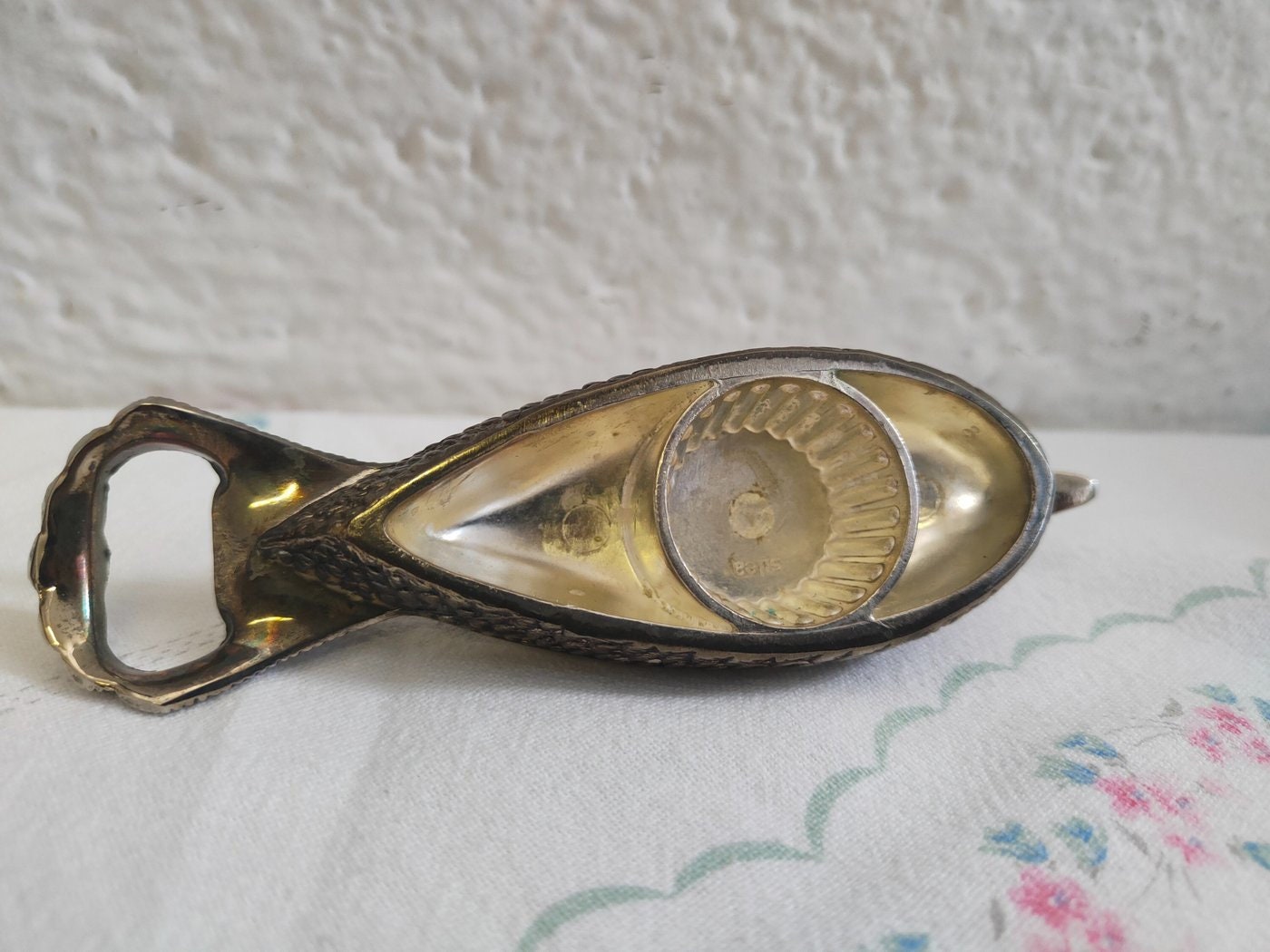 Apribottiglie a forma di anatra placcato argento anni '60