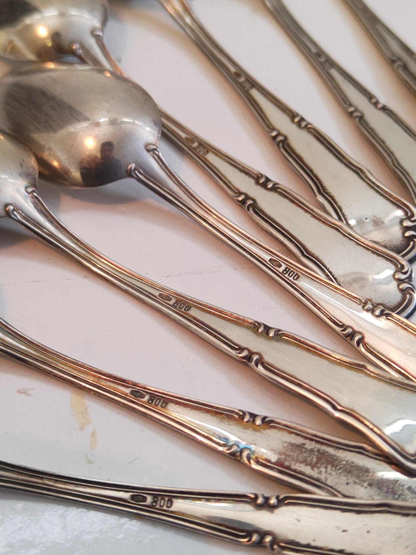 cucchiaini caffè antichi 12 pz stile impero argento 800