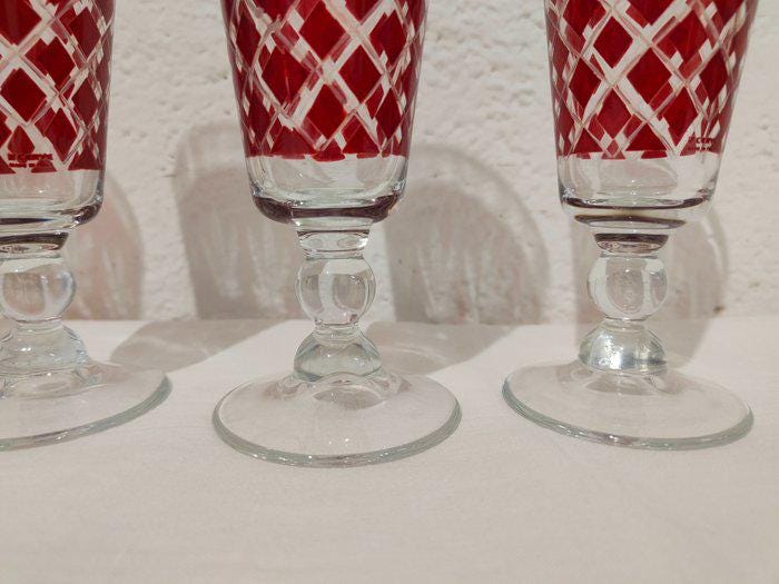 Set di bicchieri in cristallo inciso Cerve