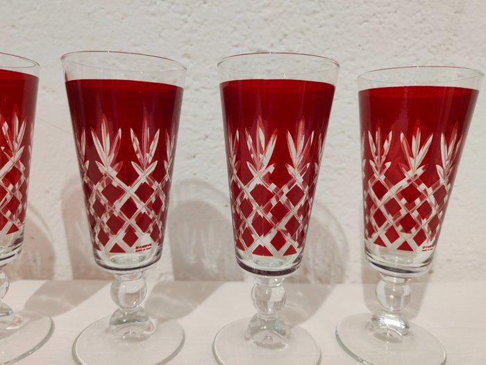 Set di bicchieri in cristallo inciso Cerve
