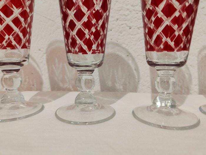 Set di bicchieri in cristallo inciso Cerve