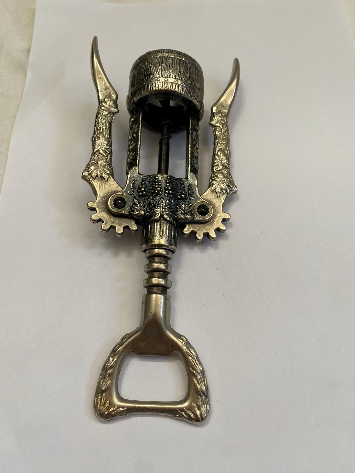 Apri bottiglia Cavatappi per Barman Vintage Placcato Argento Antico - Un Pezzo Unico per la Tua Collezione