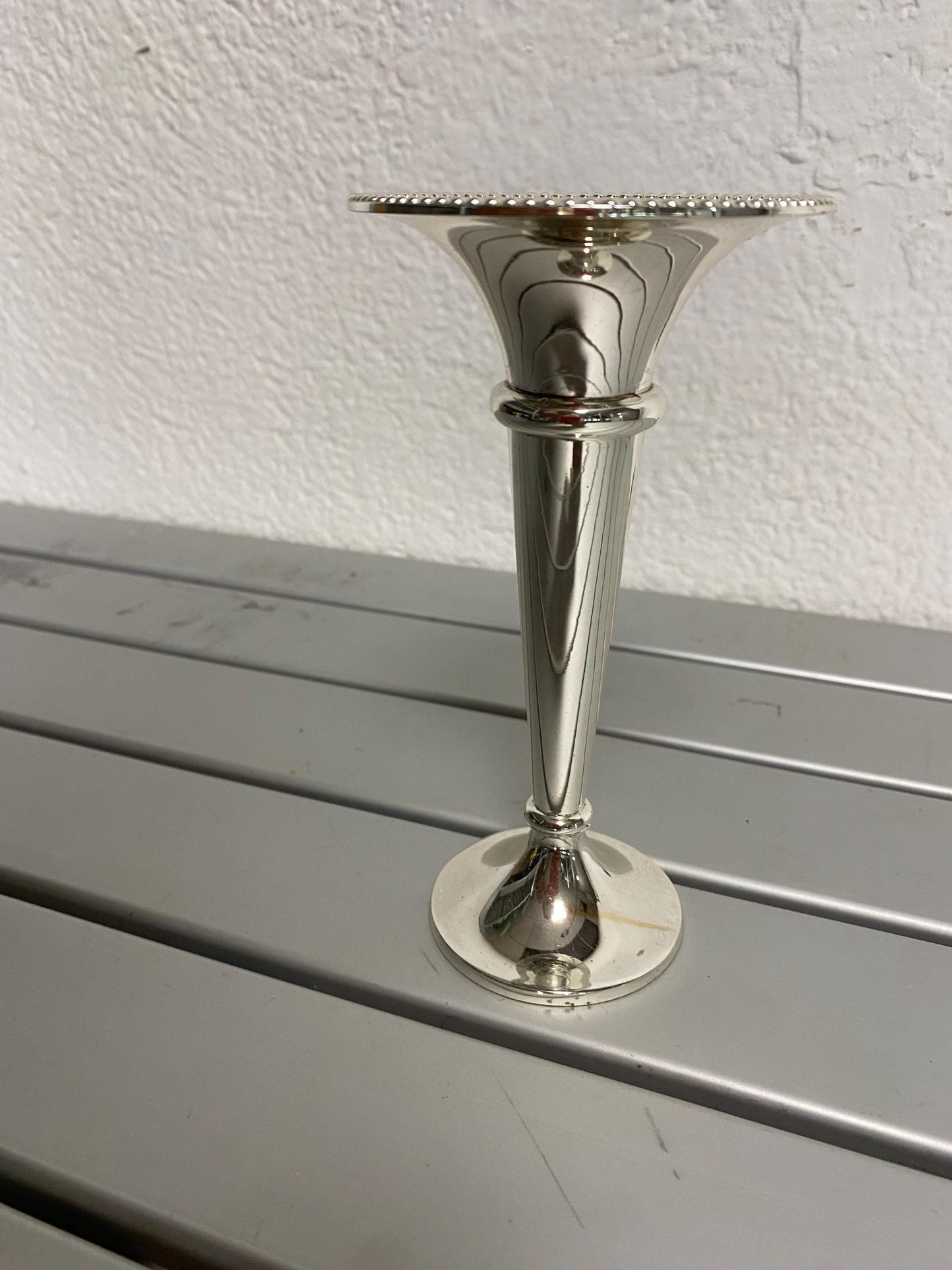 Porta candele in argento placcato 15 cm circa
