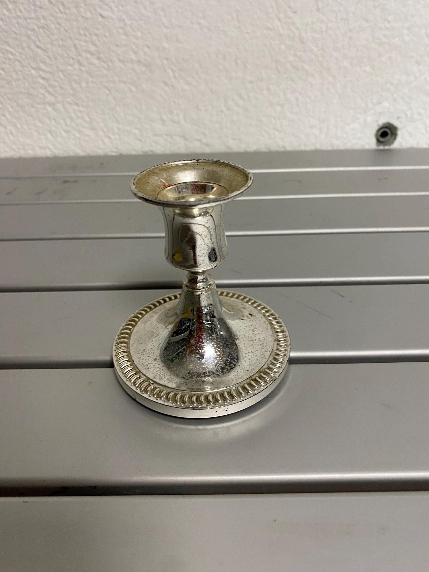 Portacandele placcato argento 8 cm