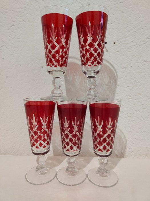 Set di bicchieri in cristallo inciso Cerve