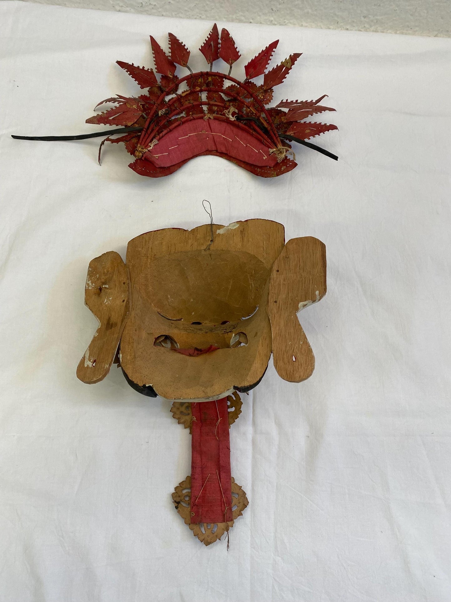 Maschera da Demone Tribale Balinese - Maschera da Diavolo Dipinta a Mano con corona - Rangda Strega Malvagia