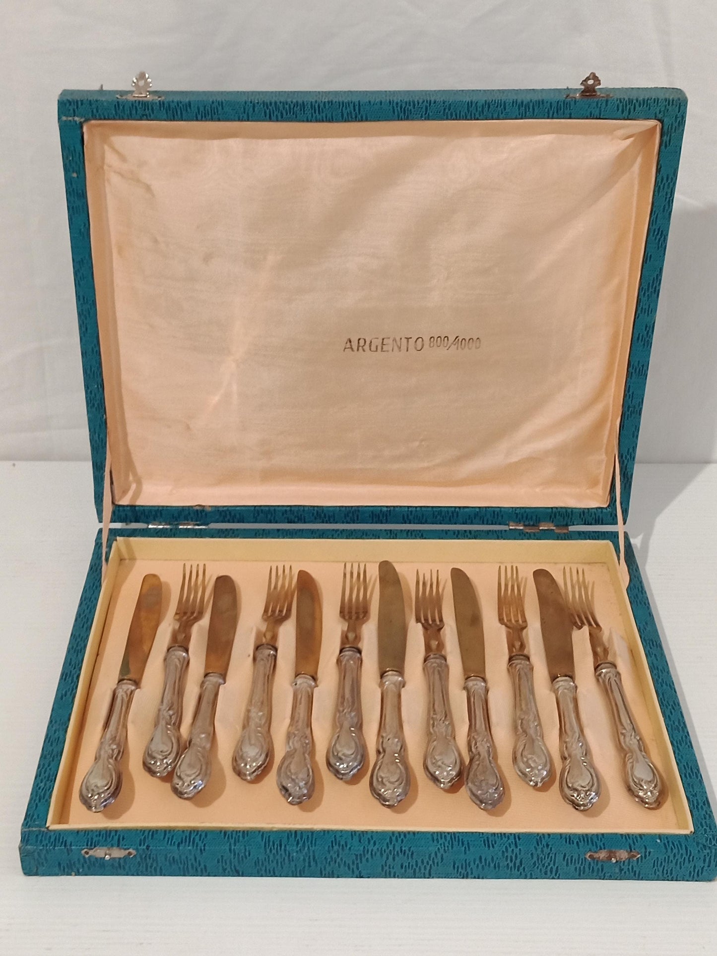 Servizio Posate da Dolce in Argento 800 - Perfetto Regalo vintage