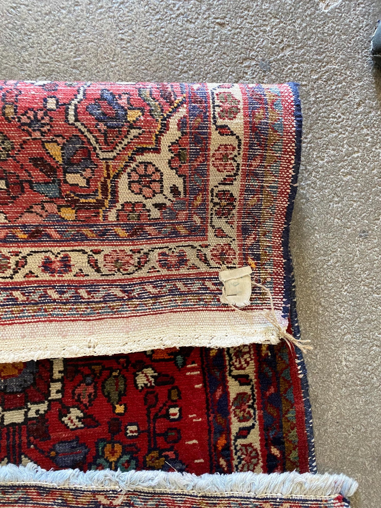 Tappeto Persiano Fatto a Mano, 70x120cm Tappeto in Lana, Tappeto Orientale Vintage Rosso, Design Floreale, Arredamento Bohemien