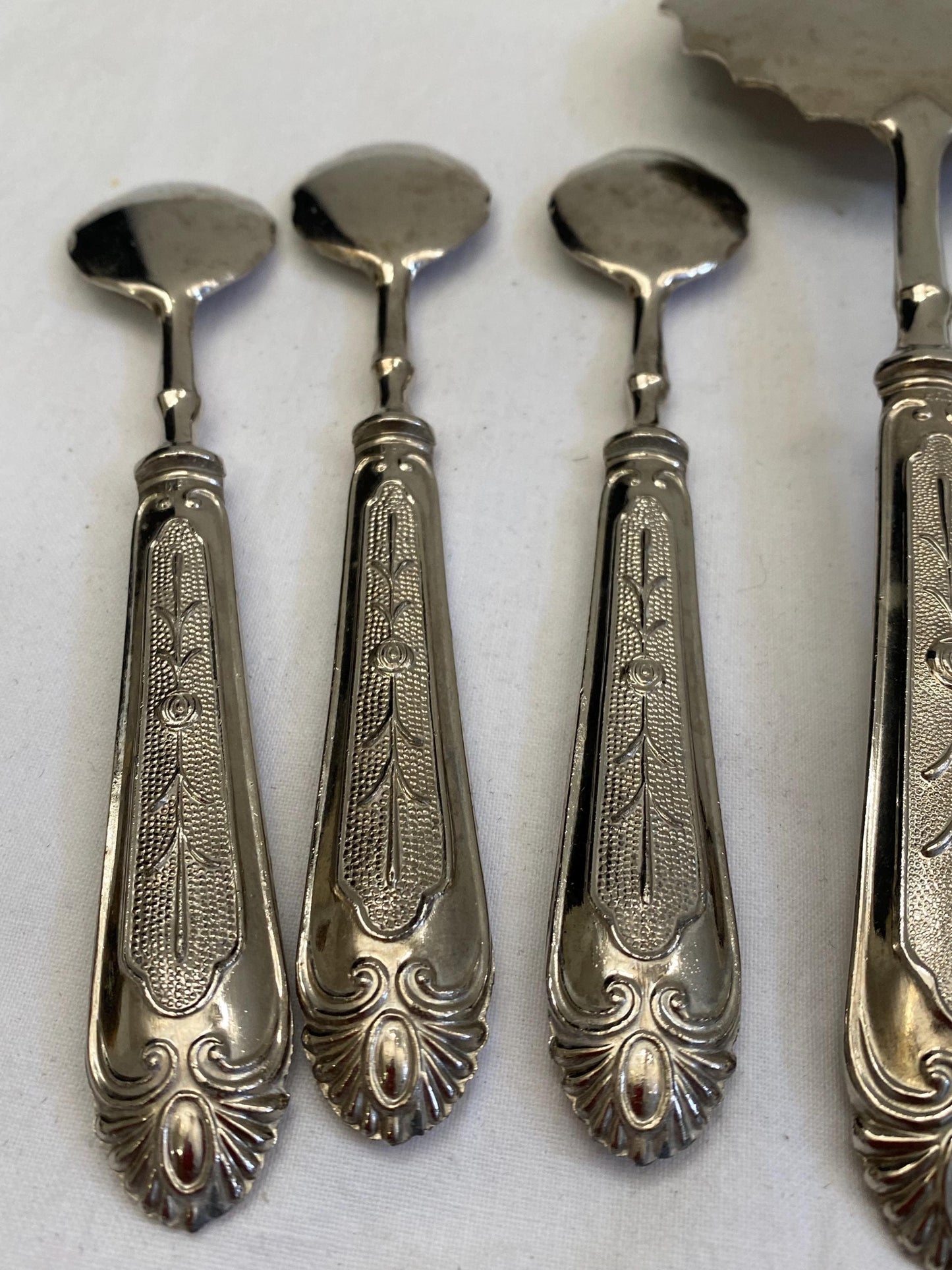 Servizio di Posate per 5 Persone in Argento Placcato - Spatola e Cucchiaini Vintage