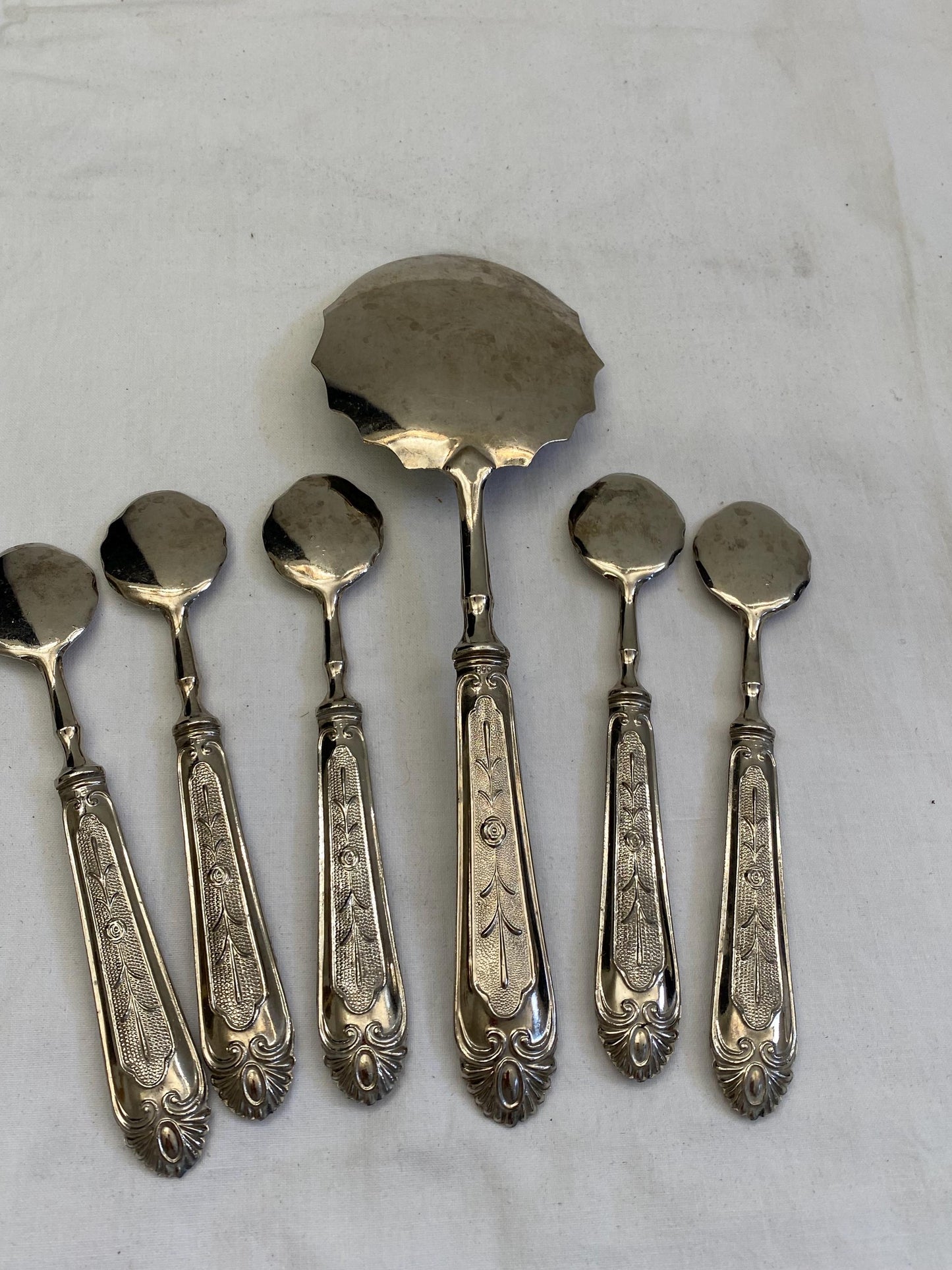 Servizio di Posate per 5 Persone in Argento Placcato - Spatola e Cucchiaini Vintage