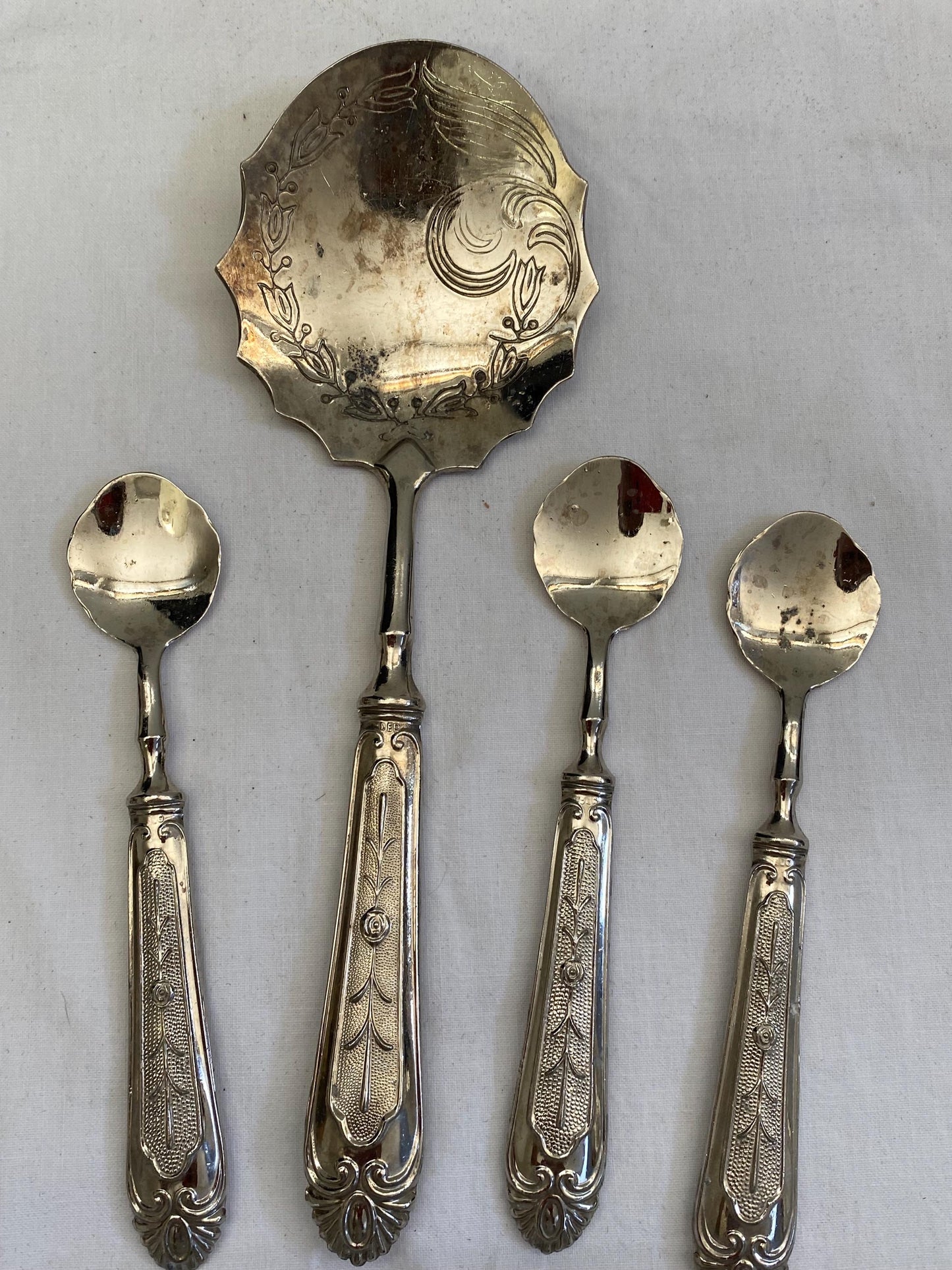 Servizio di Posate per 5 Persone in Argento Placcato - Spatola e Cucchiaini Vintage