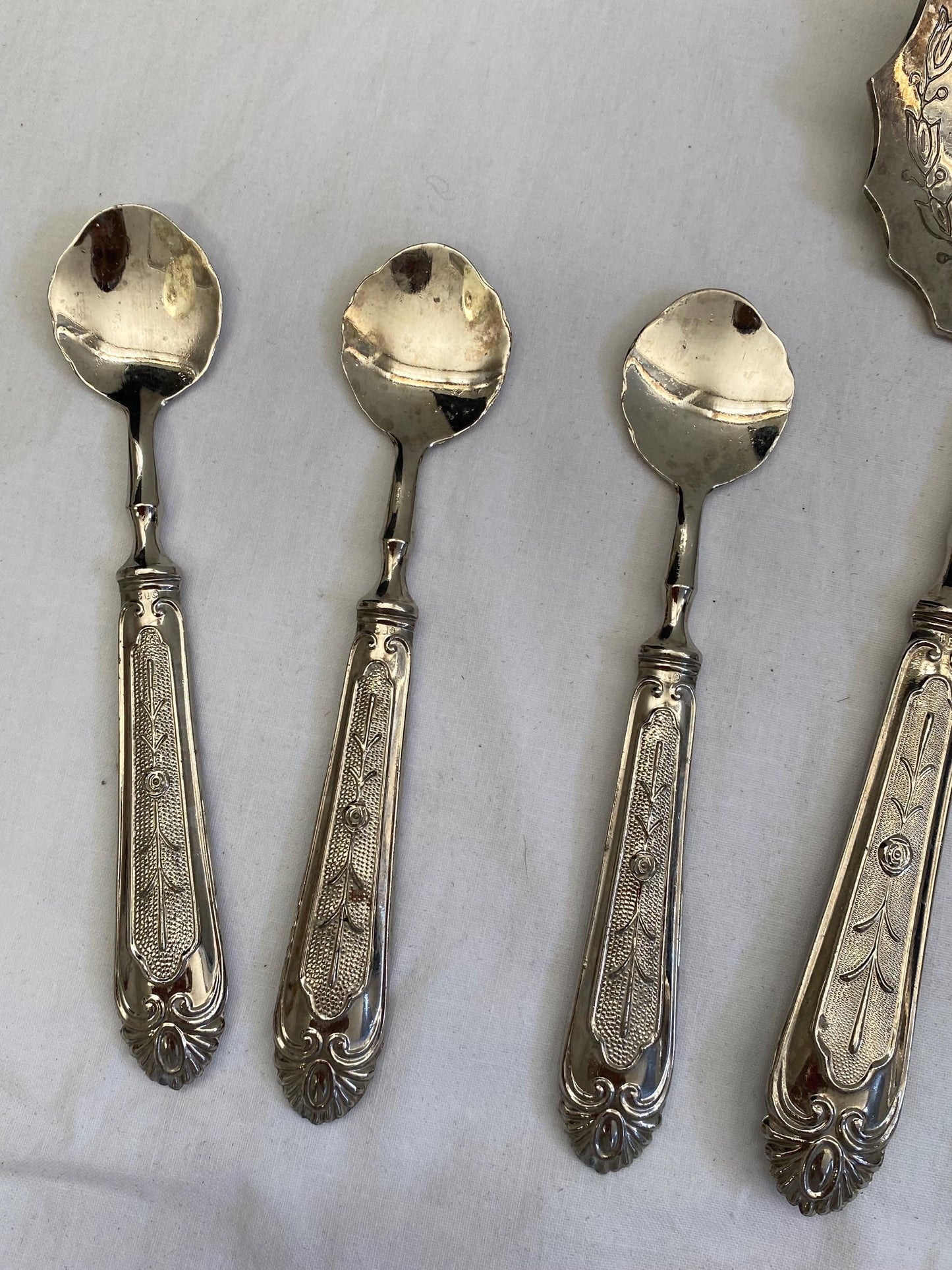 Servizio di Posate per 5 Persone in Argento Placcato - Spatola e Cucchiaini Vintage