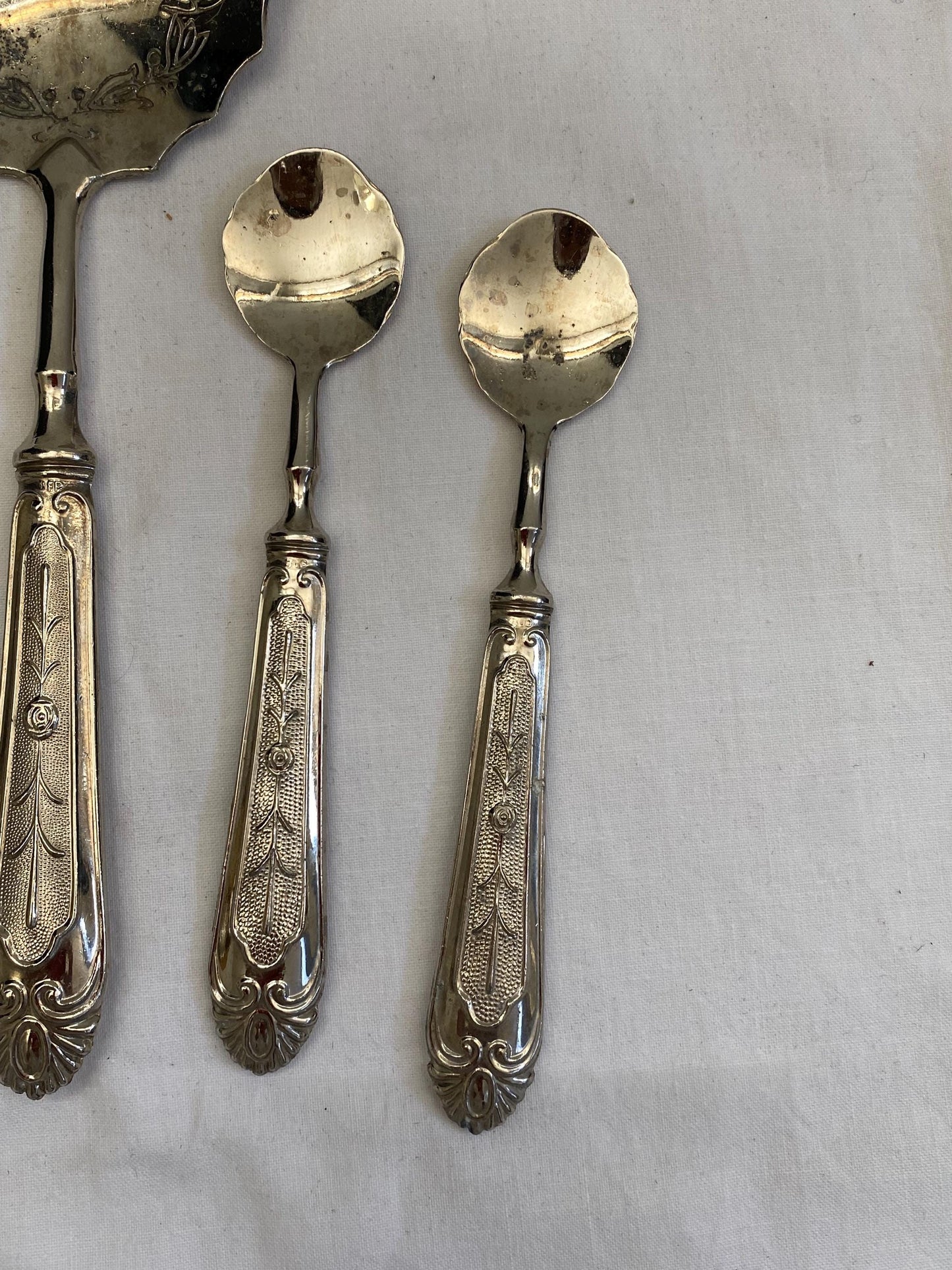 Servizio di Posate per 5 Persone in Argento Placcato - Spatola e Cucchiaini Vintage