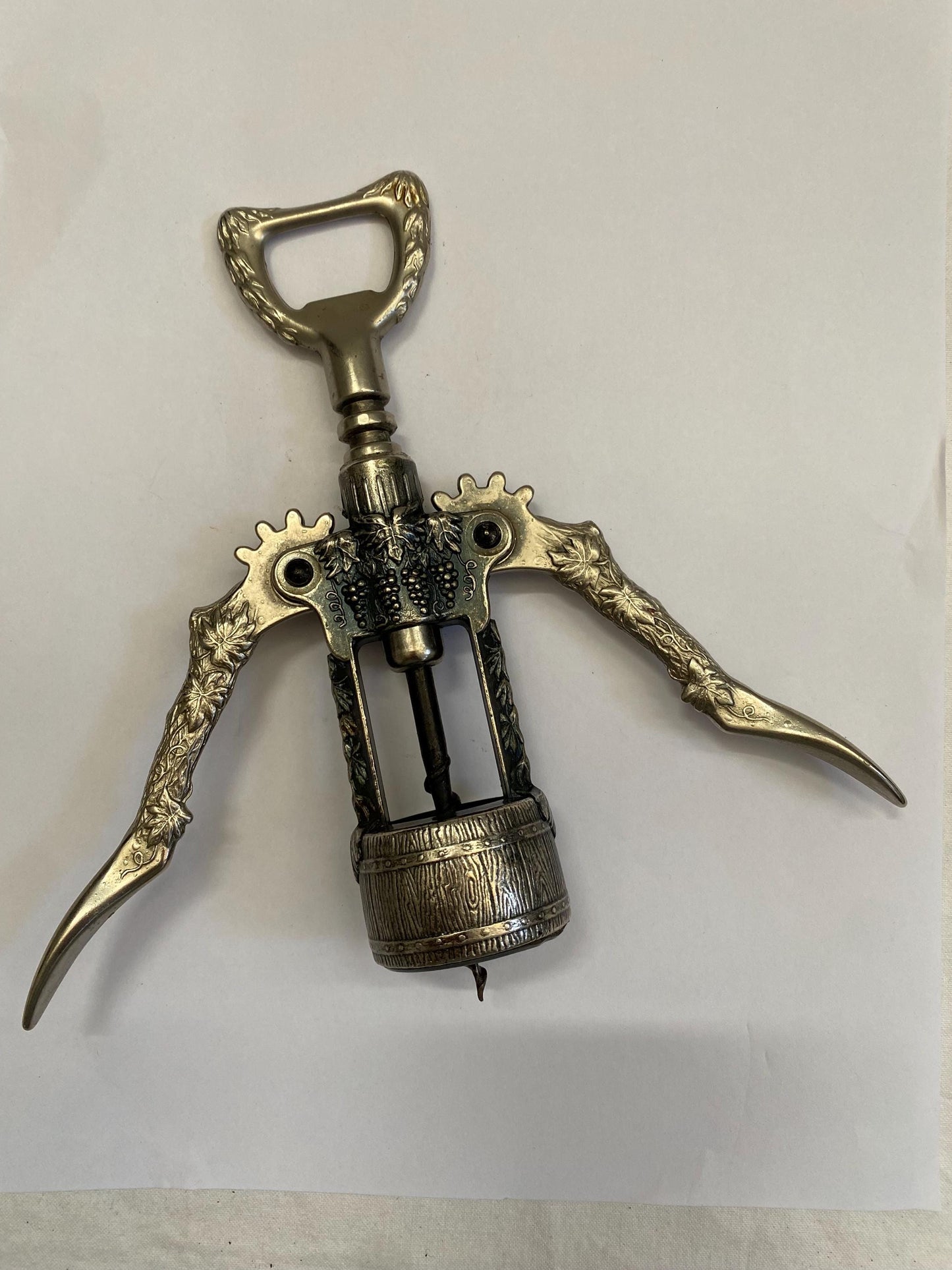Apri bottiglia Cavatappi per Barman Vintage Placcato Argento Antico - Un Pezzo Unico per la Tua Collezione