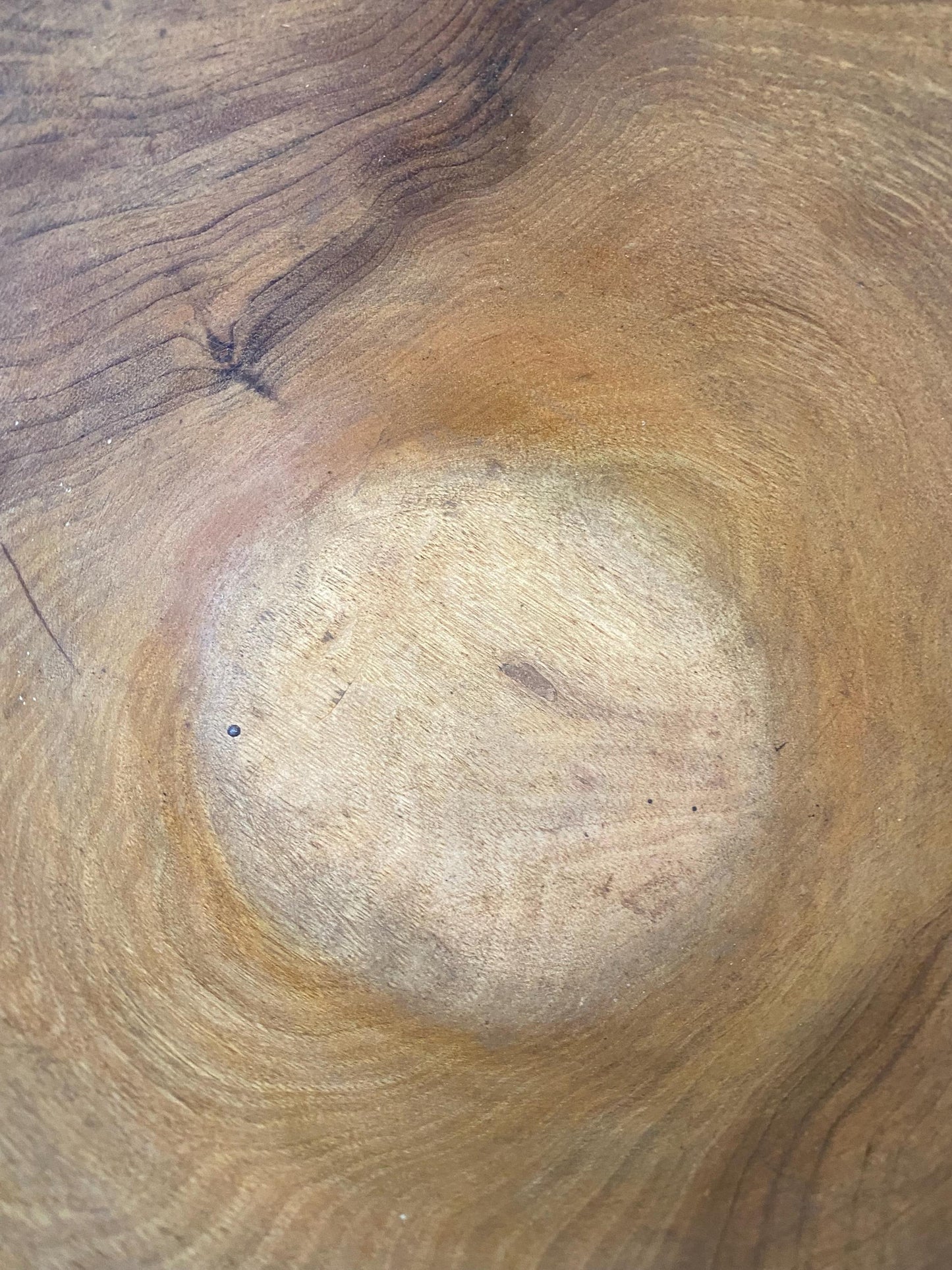 Grande Ciotola in Legno Artigianale - Ciotola Rustica per Decorazione e Cucina, Diametro 32cm, Altezza 15cm, Fatto a Mano
