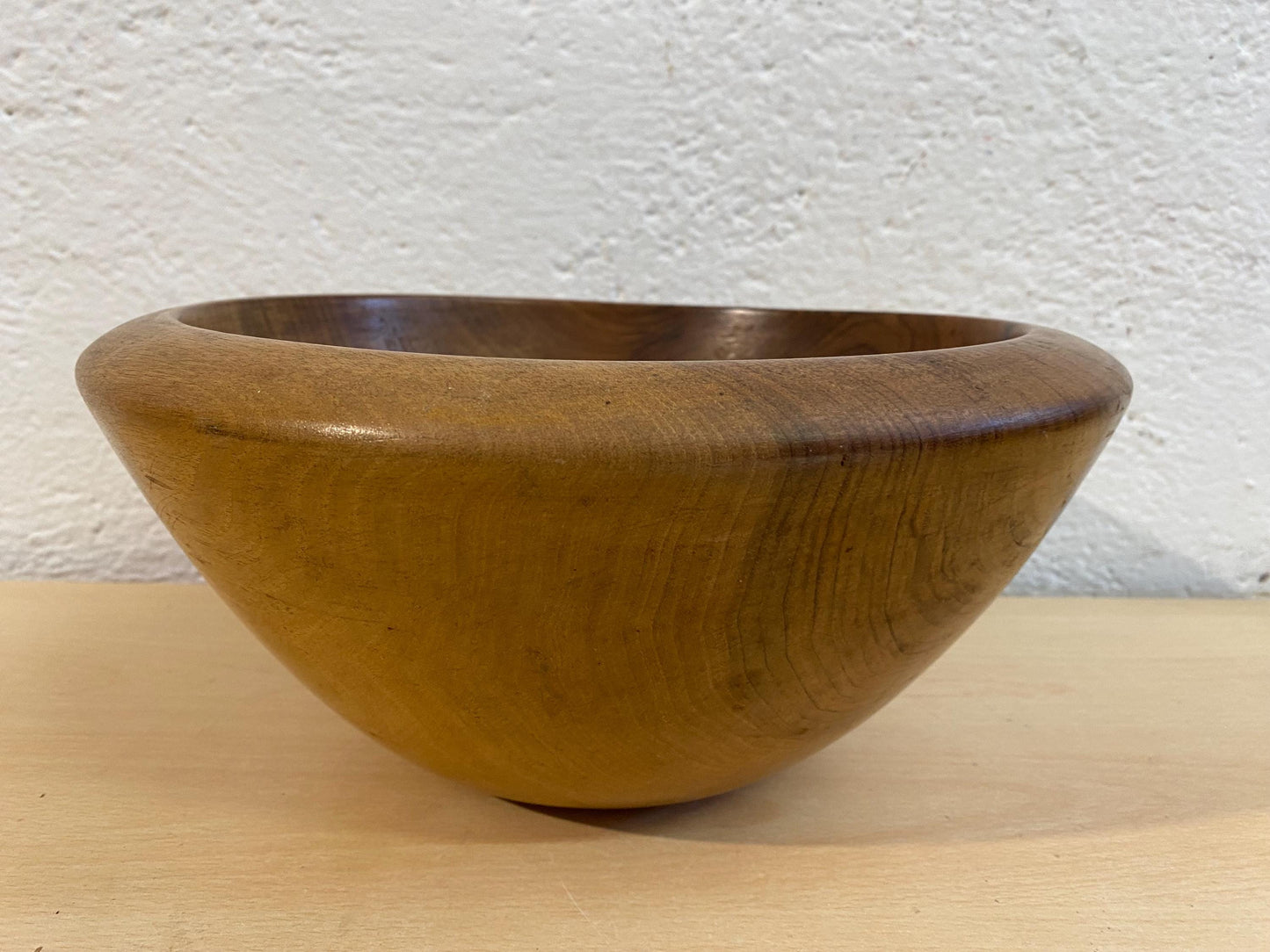 Grande Ciotola in Legno Artigianale - Ciotola Rustica per Decorazione e Cucina, Diametro 32cm, Altezza 15cm, Fatto a Mano