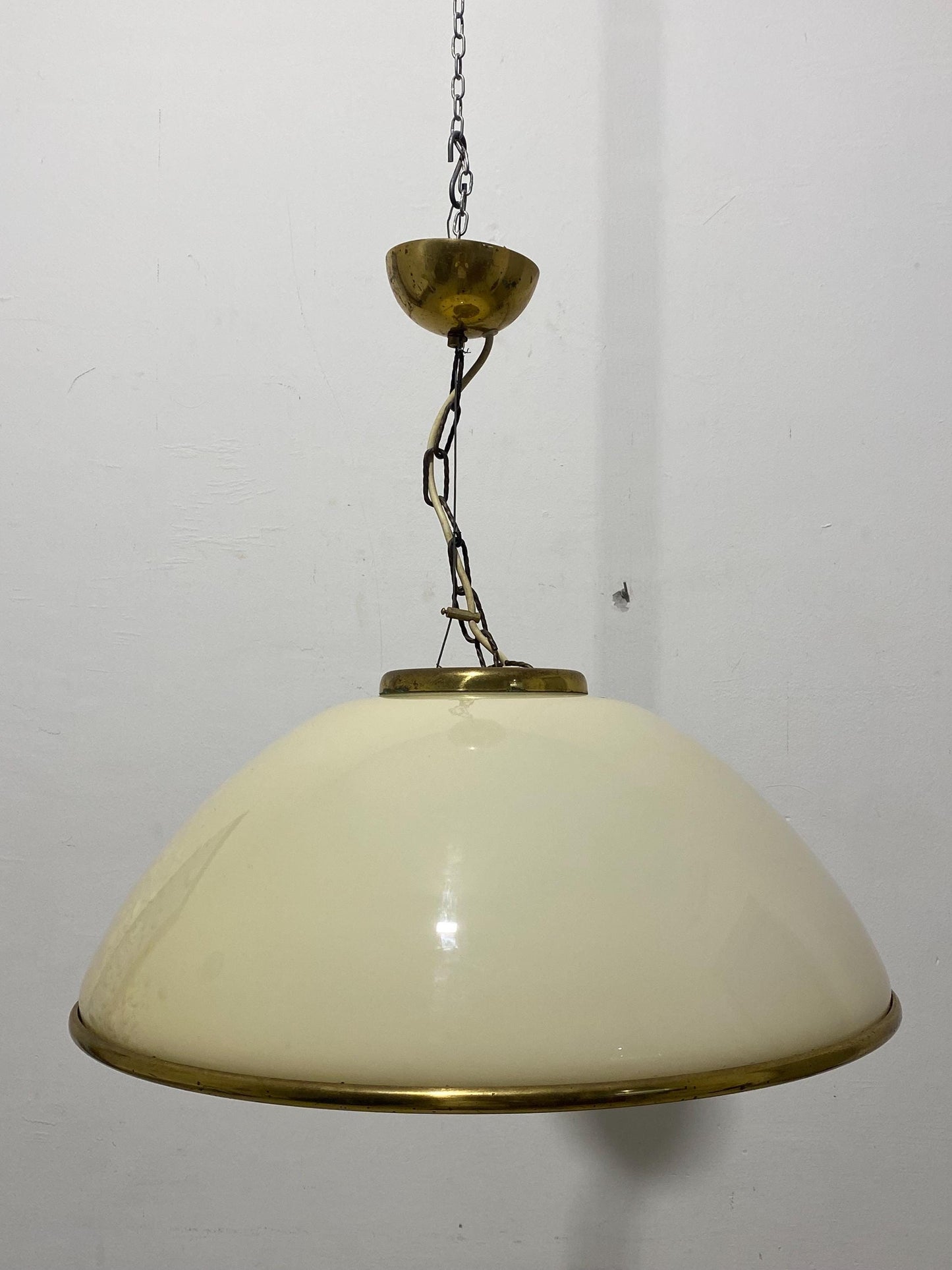 Lampada Vintage con Vetro Speciale forma circolare diametro 58 cm rifiniture in ottone