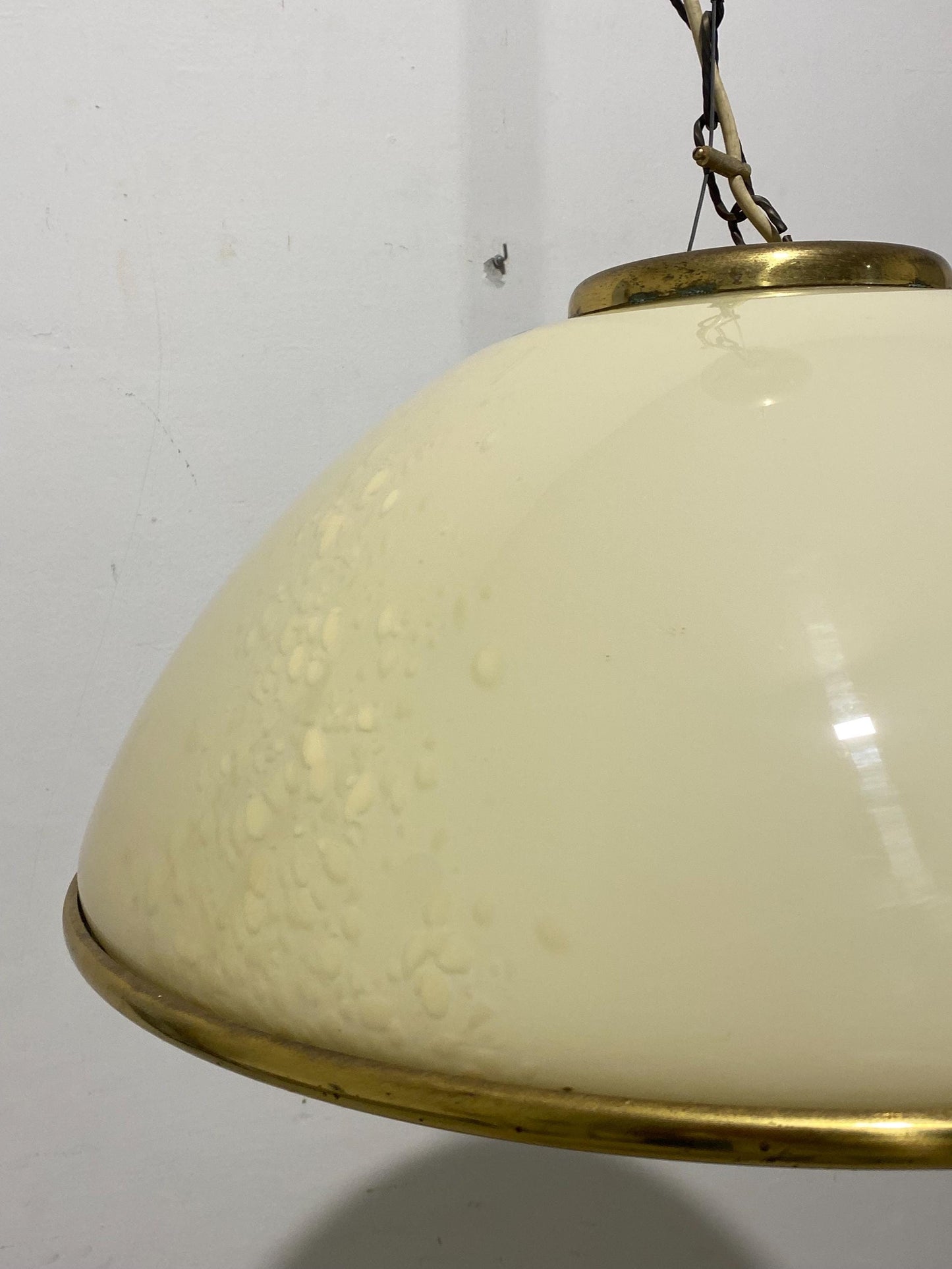 Lampada Vintage con Vetro Speciale forma circolare diametro 58 cm rifiniture in ottone