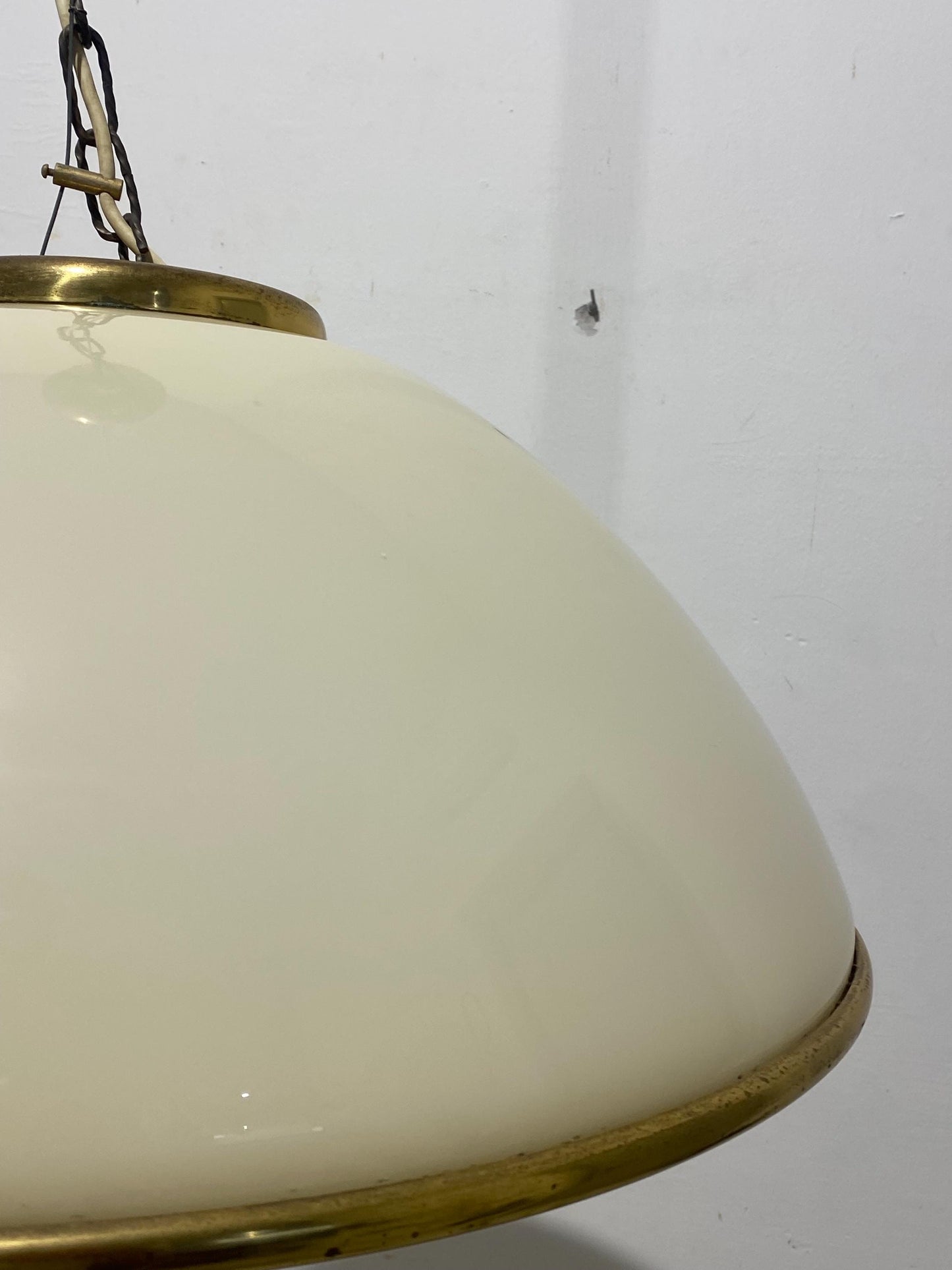 Lampada Vintage con Vetro Speciale forma circolare diametro 58 cm rifiniture in ottone