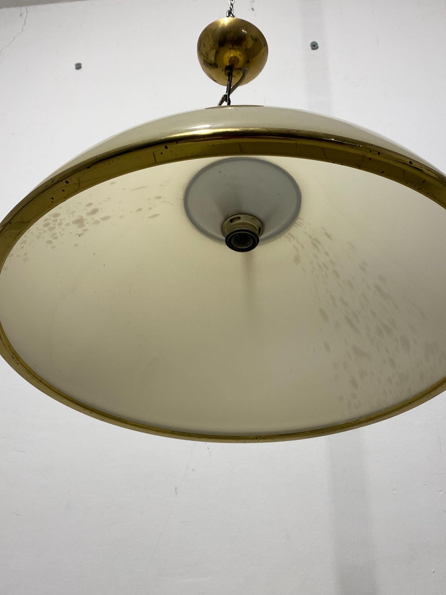 Lampada Vintage con Vetro Speciale forma circolare diametro 58 cm rifiniture in ottone