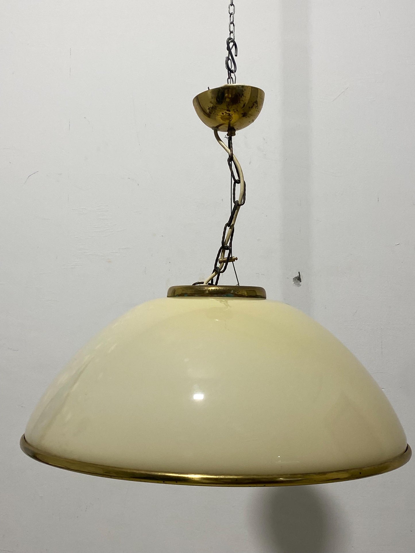 Lampada Vintage con Vetro Speciale forma circolare diametro 58 cm rifiniture in ottone
