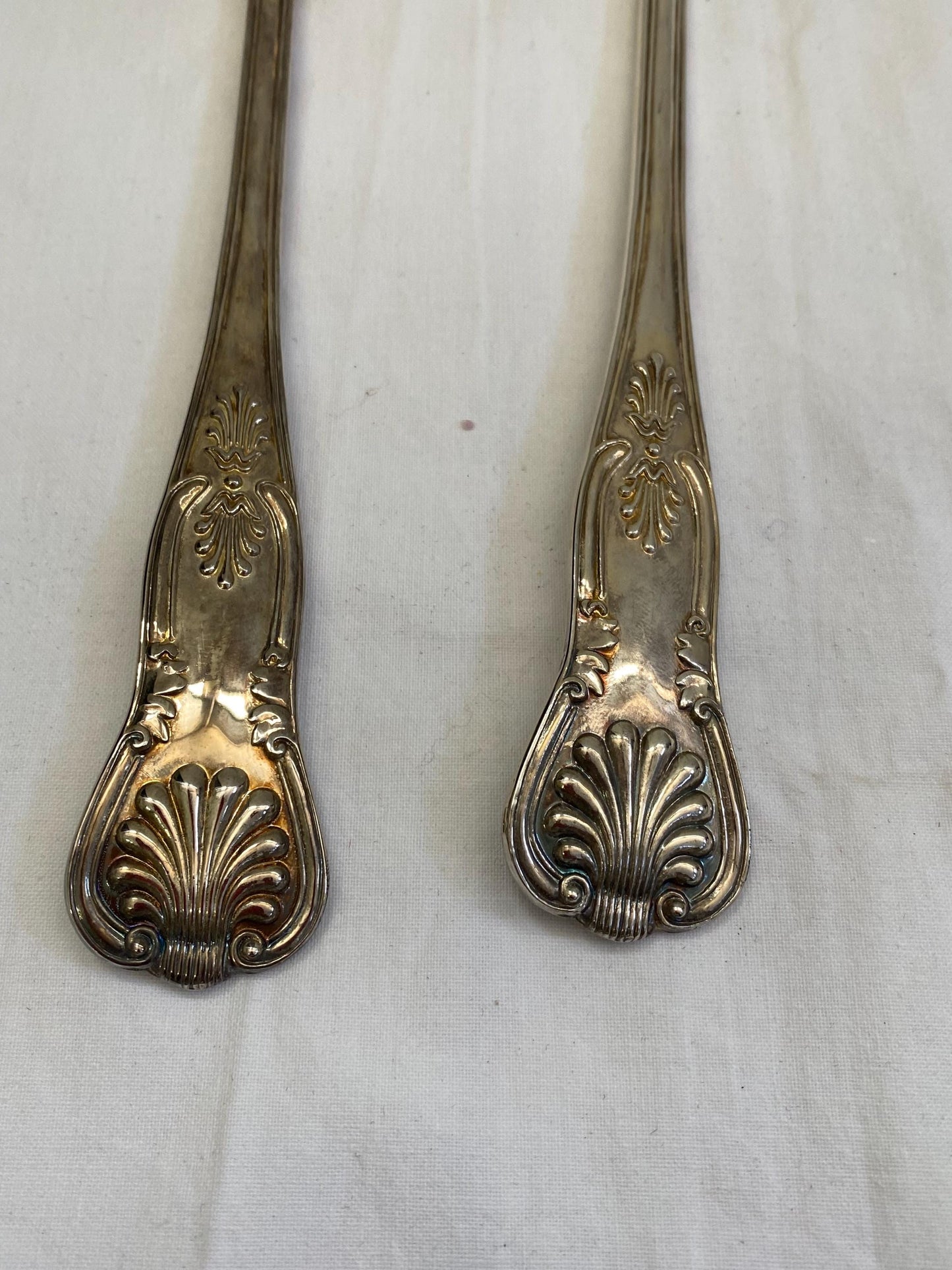 Forchetta e Cucchiaio da Ripieno Vintage Paul Revere - Placcati in Argento - 33 cm