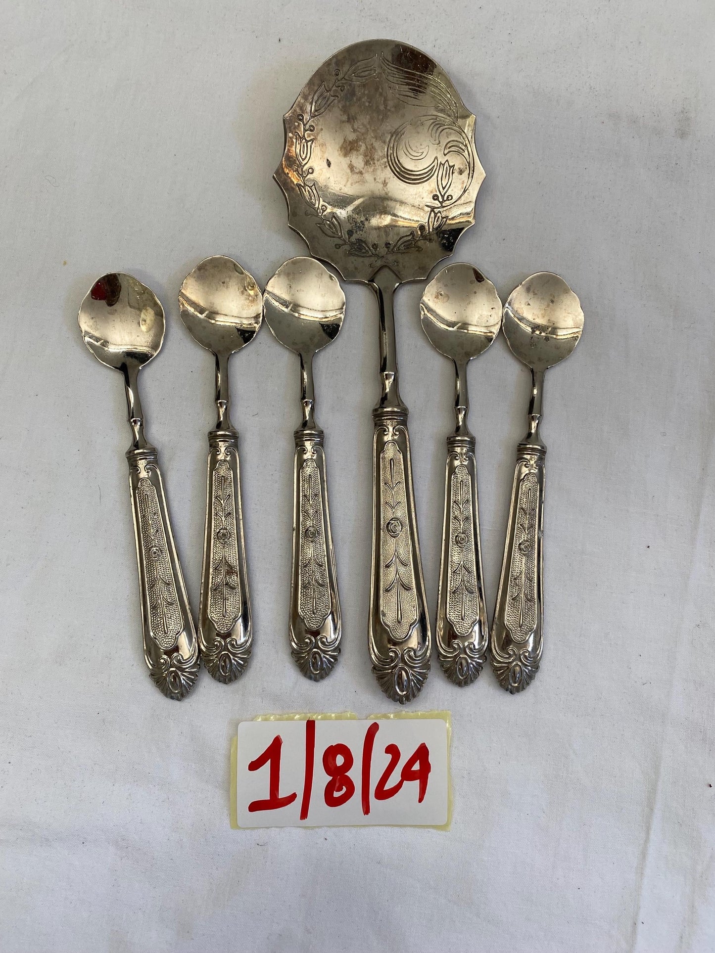 Servizio di Posate per 5 Persone in Argento Placcato - Spatola e Cucchiaini Vintage