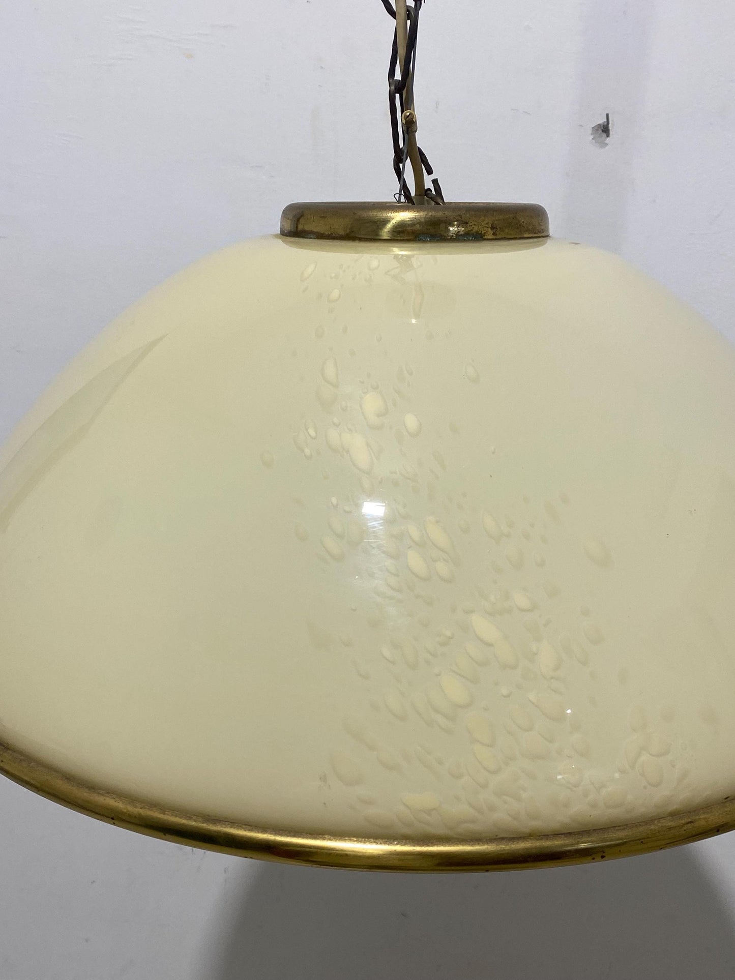 Lampada Vintage con Vetro Speciale forma circolare diametro 58 cm rifiniture in ottone