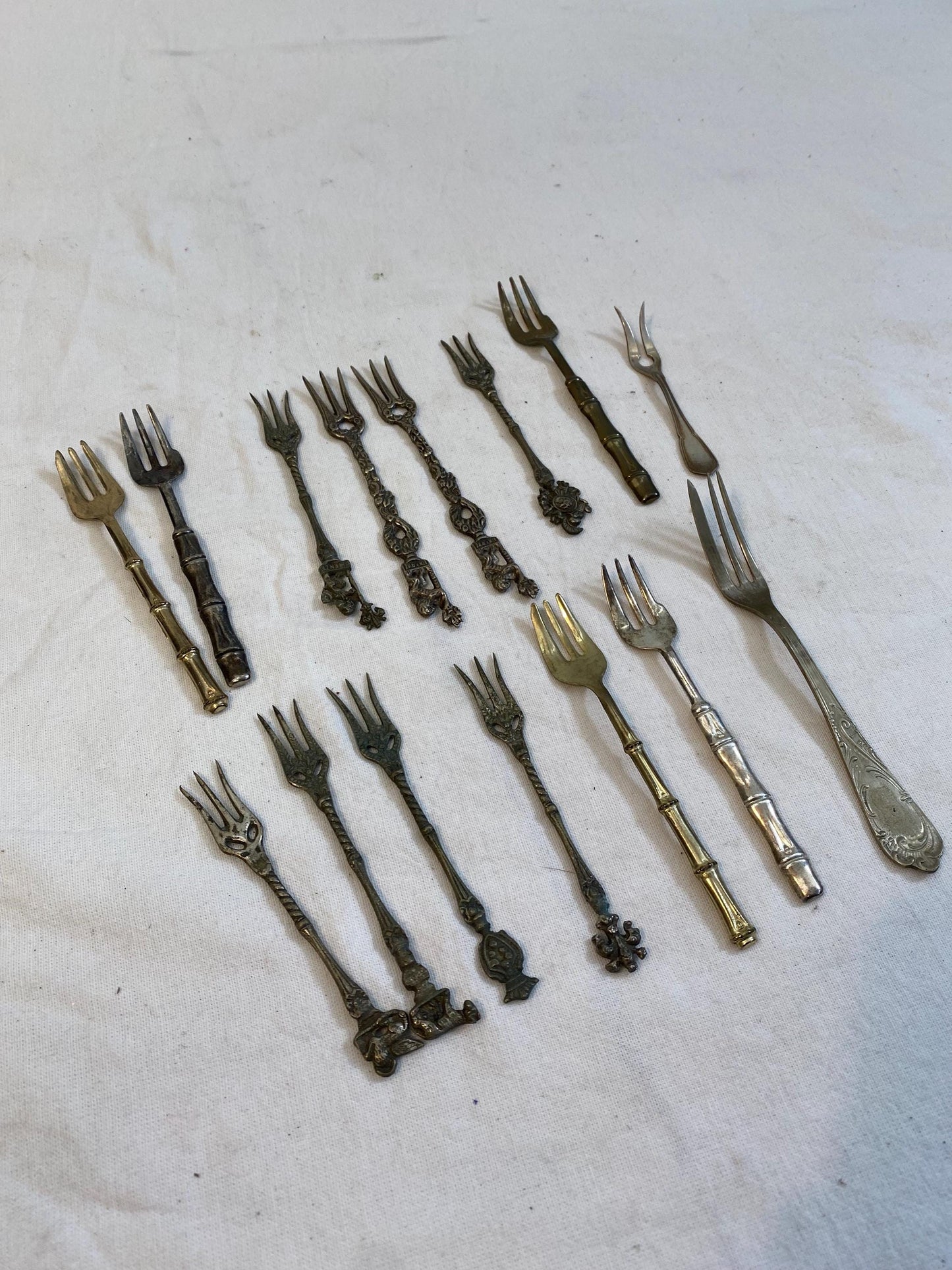 Set di 15 Forchette Vintage in Argento Placcato - Eleganti e da Collezione
