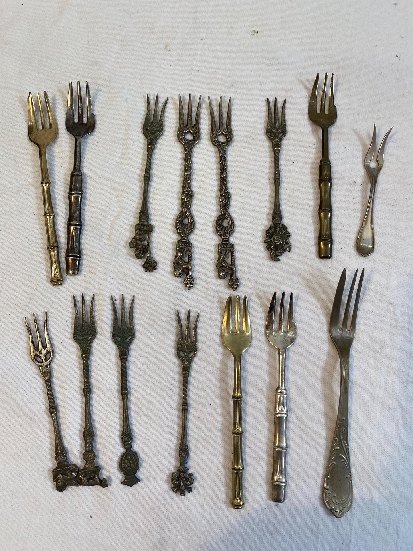 Set di 15 Forchette Vintage in Argento Placcato - Eleganti e da Collezione