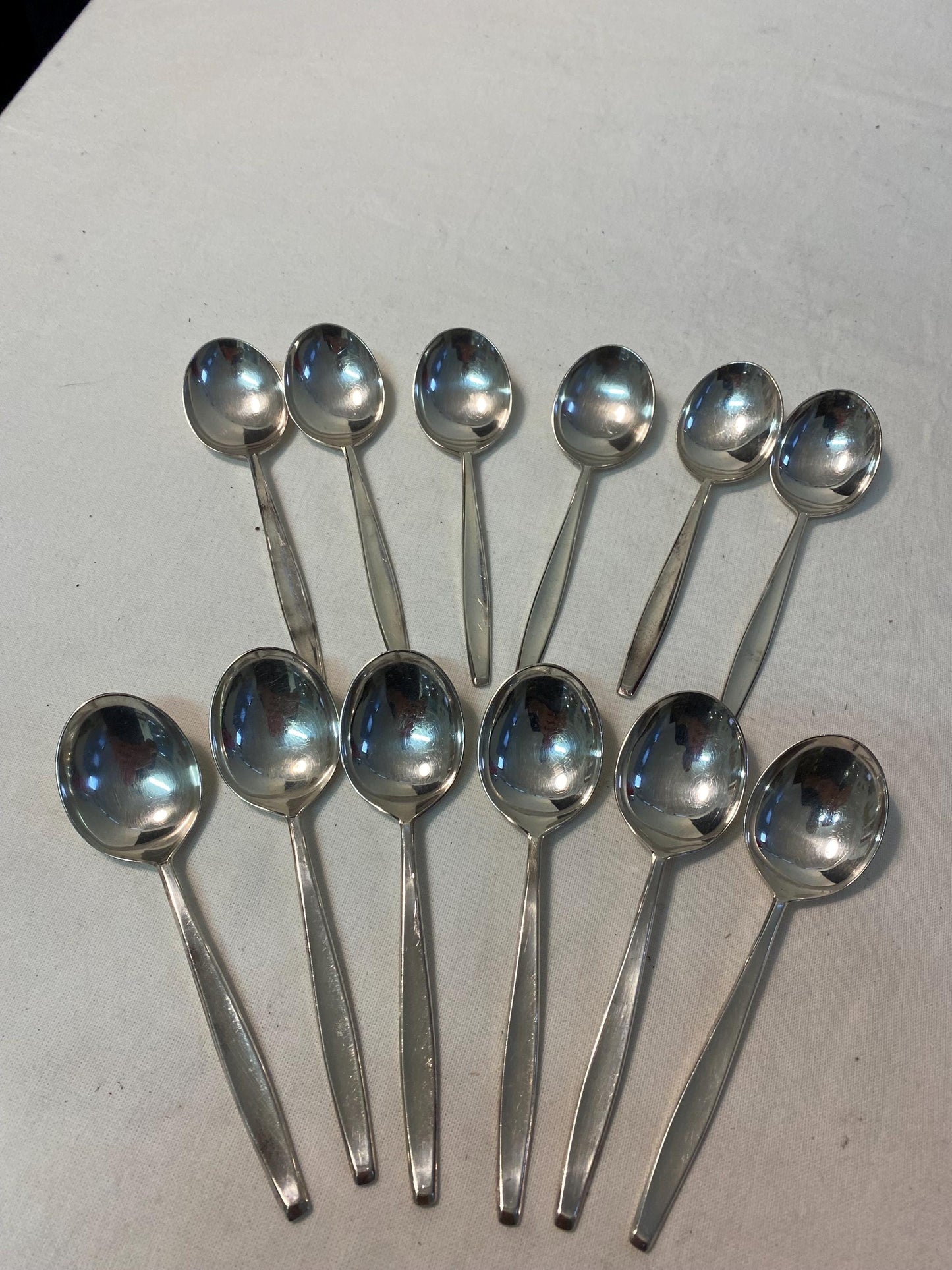 Set di 6 cucchiai placcati in argento con punzone BSF 90 15,5 cm, argenteria vintage