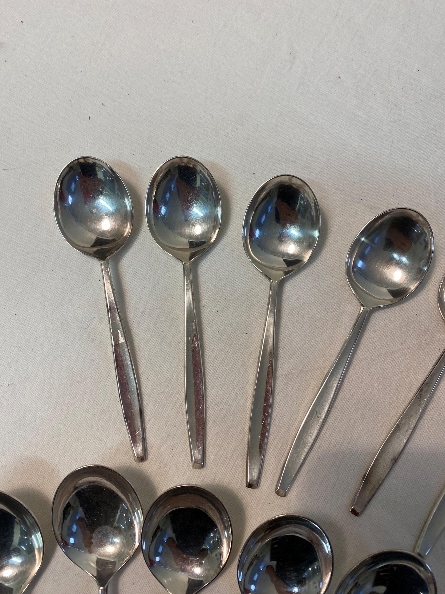 Set di 6 cucchiai placcati in argento con punzone BSF 90 15,5 cm, argenteria vintage