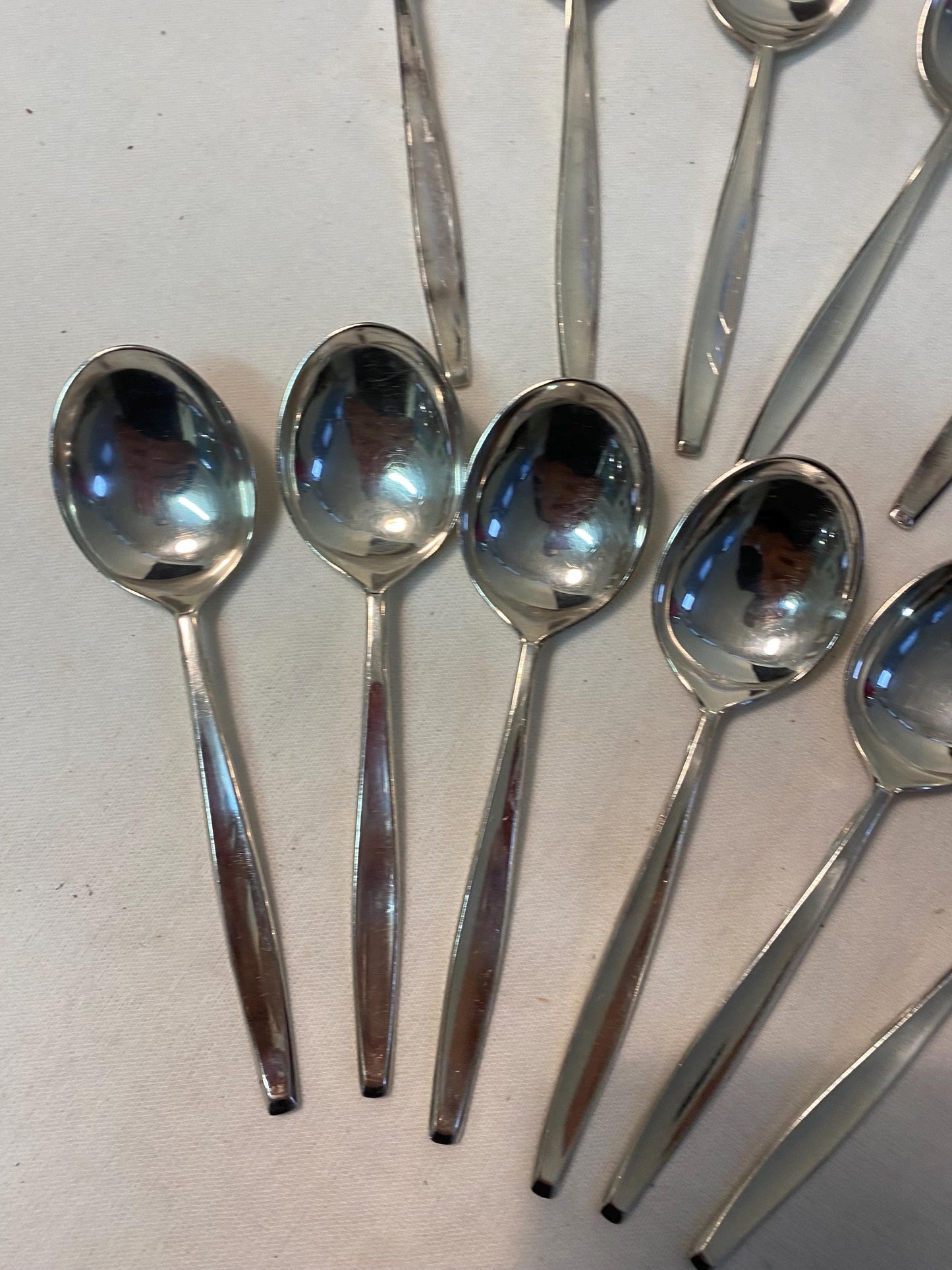 Set di 6 cucchiai placcati in argento con punzone BSF 90 15,5 cm, argenteria vintage