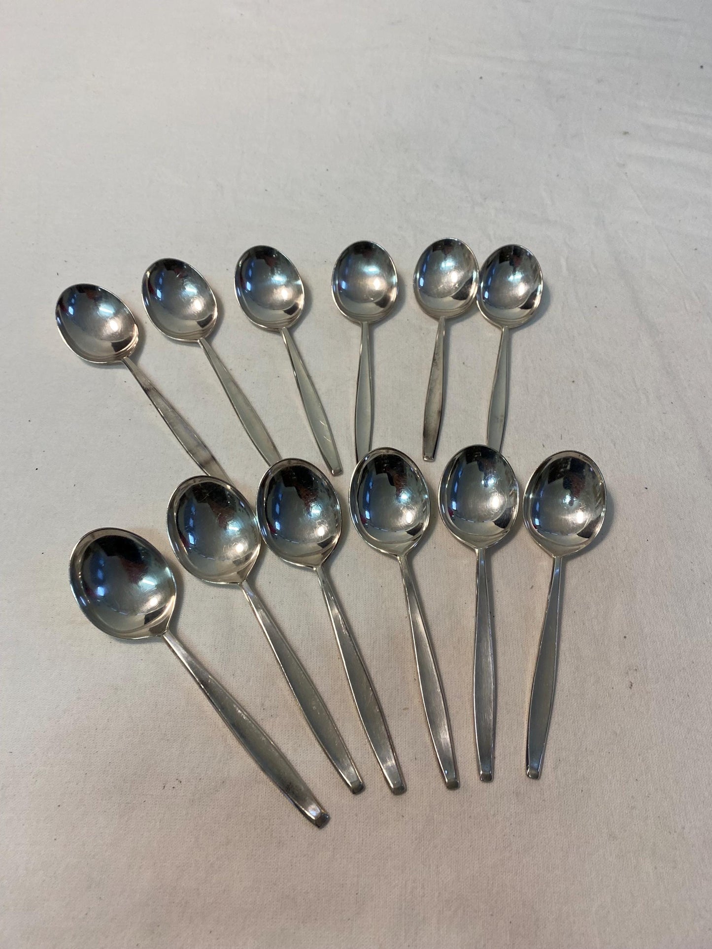 Set di 6 cucchiai placcati in argento con punzone BSF 90 15,5 cm, argenteria vintage