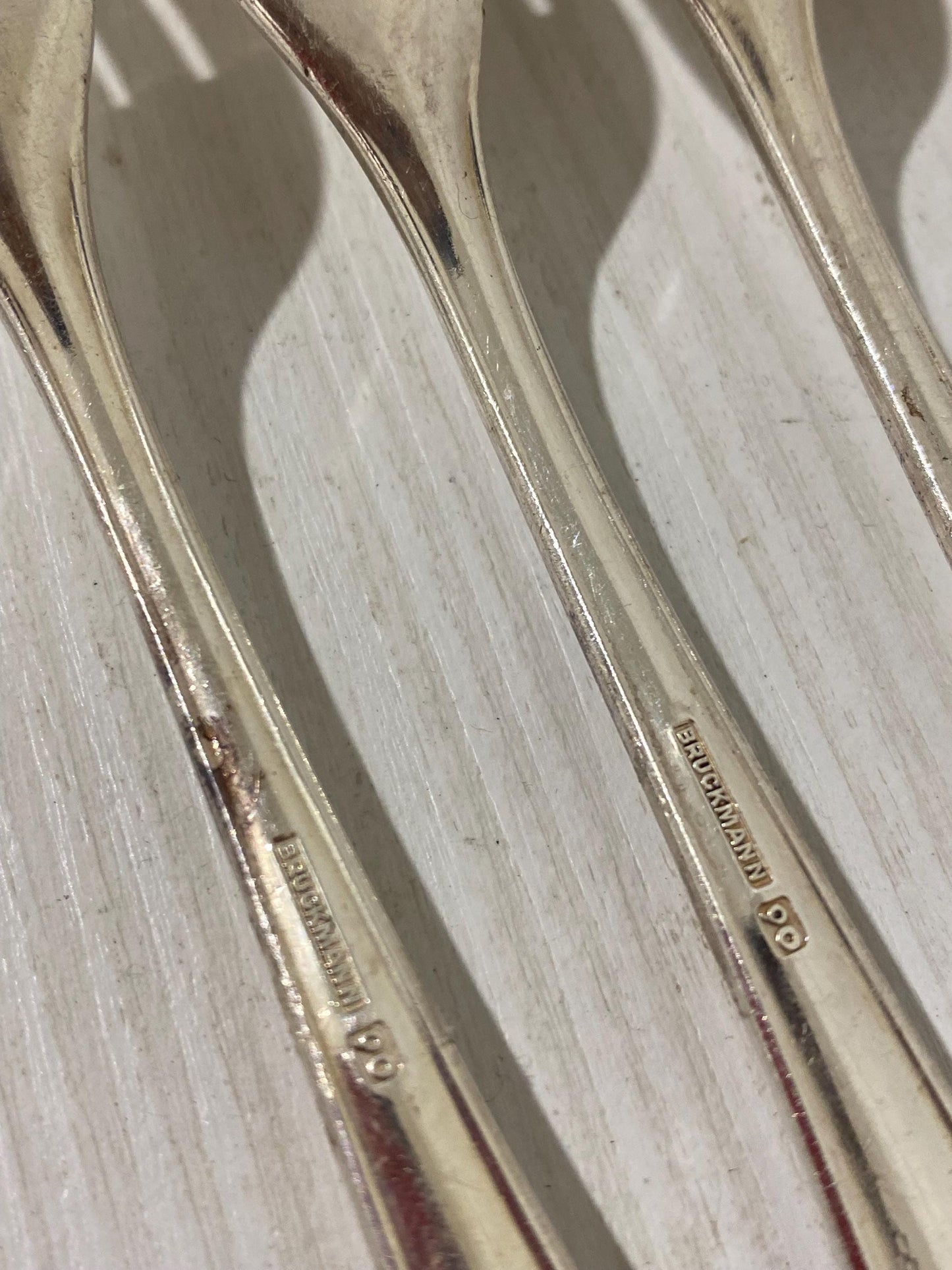 Set di 6 Forchette Vintage in Argento Placcato Bruckmann 90