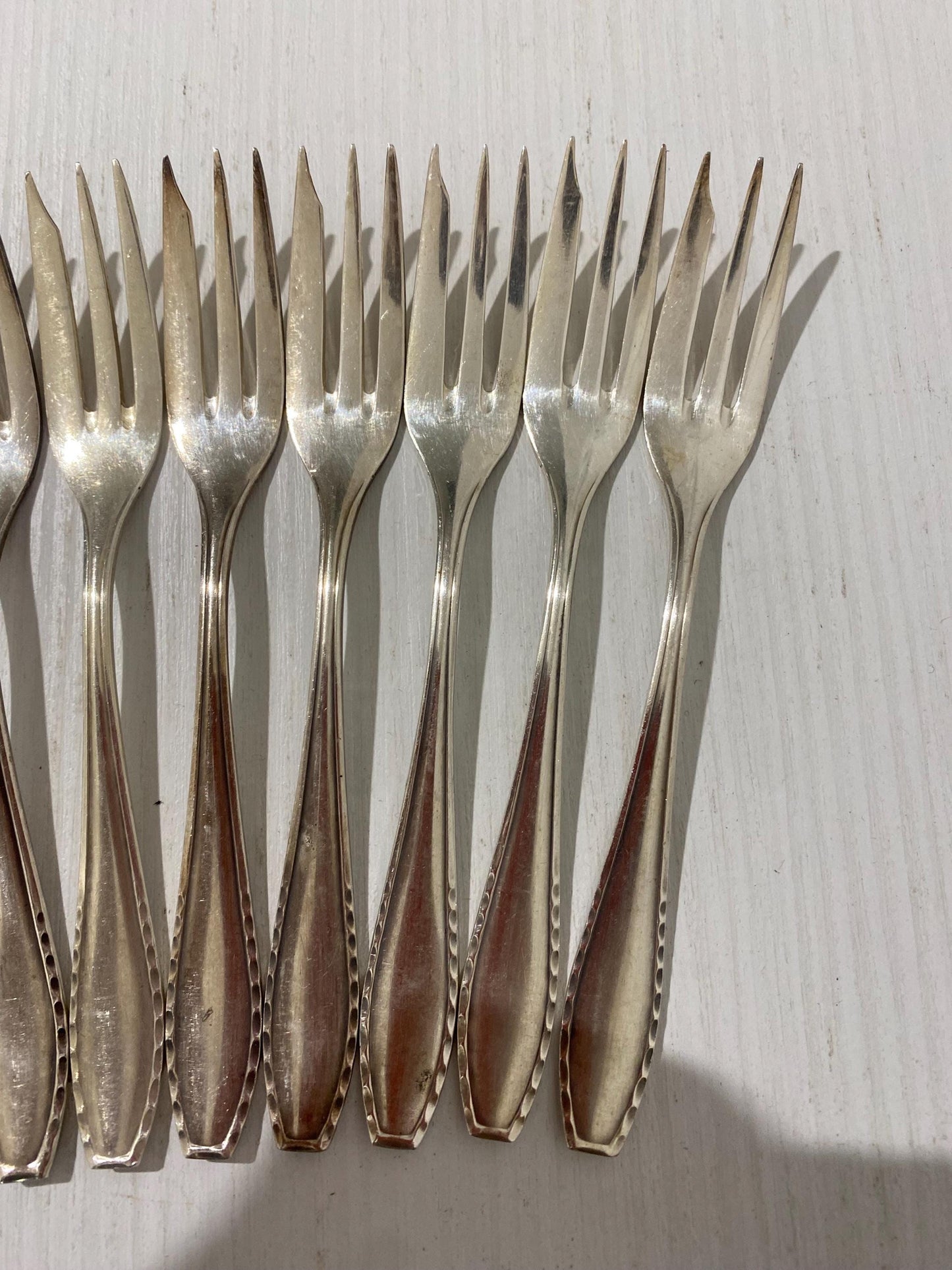 Set di Forchette Vintage da Pesce in Argento Placcato con Punzone OKA 100 - 15,50 cm
