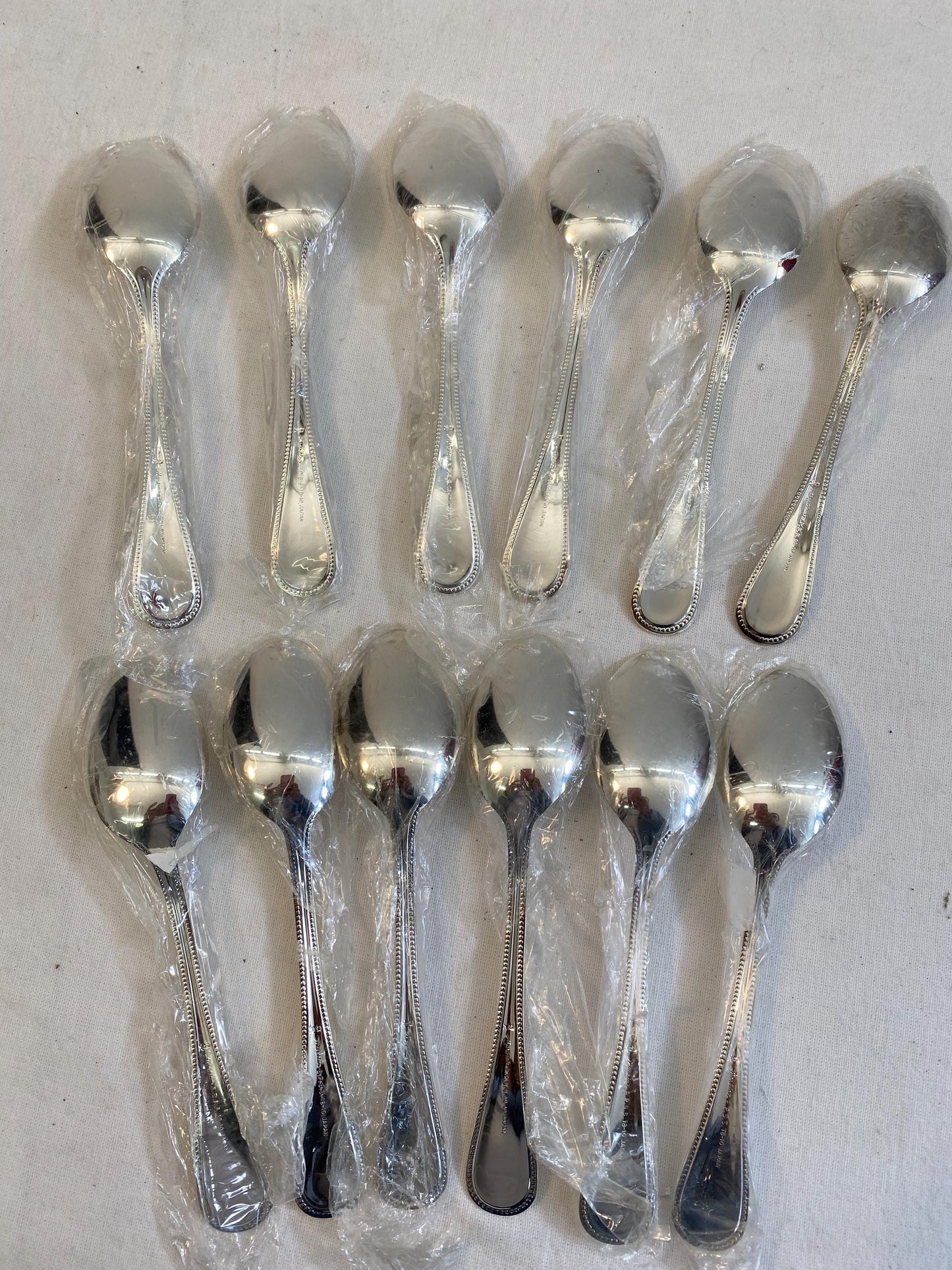 Set di 12 cucchiai in argento placcato Martian E.P.S.S 18-10, Made in Japan Nuovi mai usati