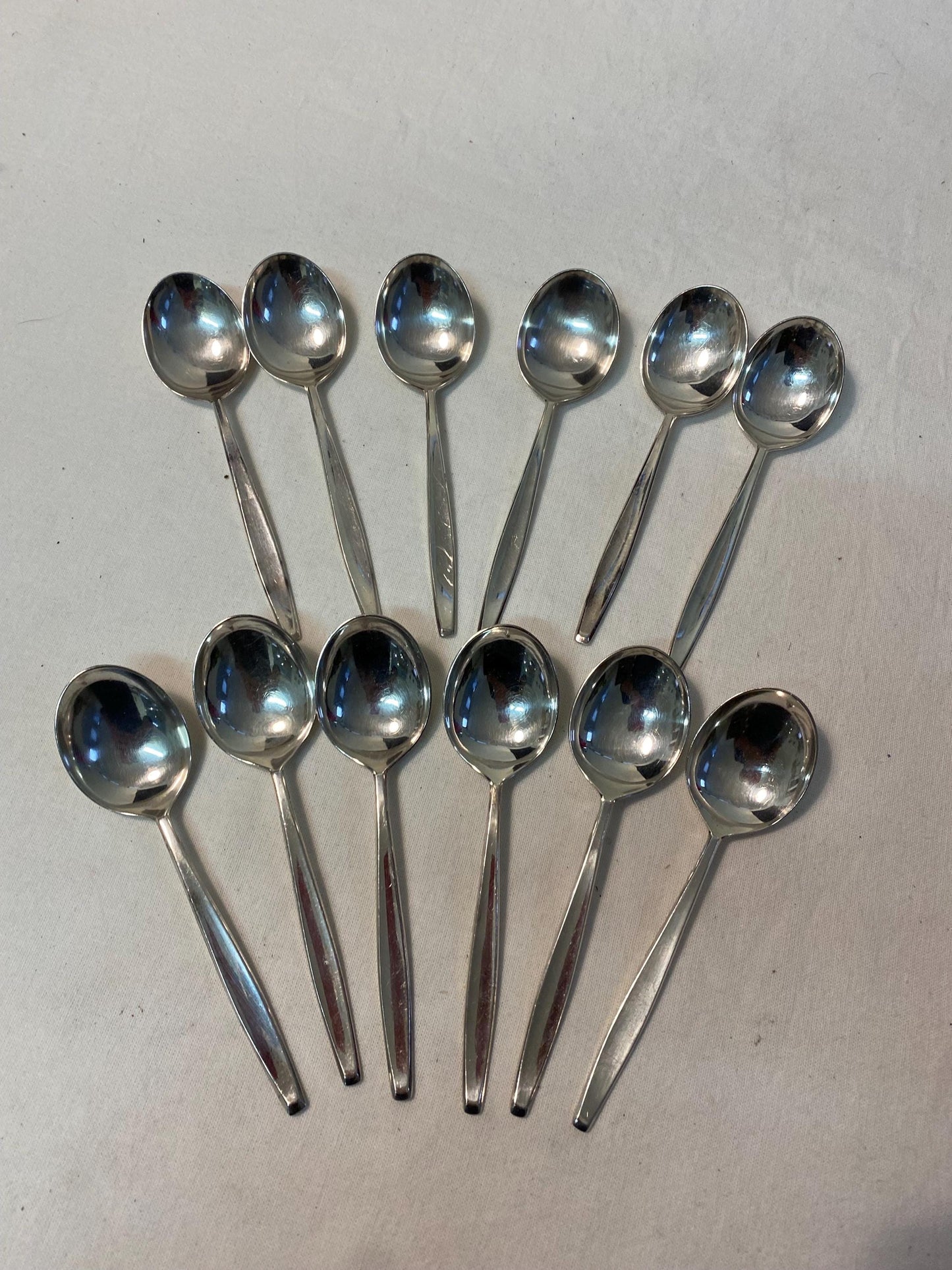 Set di 6 cucchiai placcati in argento con punzone BSF 90 15,5 cm, argenteria vintage