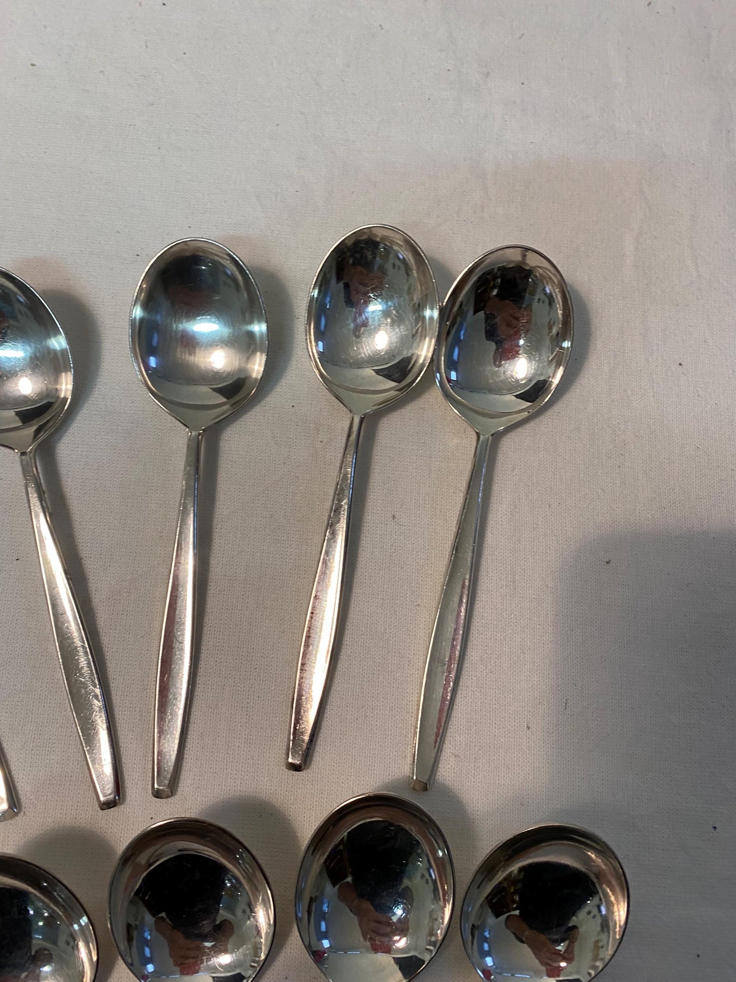 Set di 6 cucchiai placcati in argento con punzone BSF 90 15,5 cm, argenteria vintage