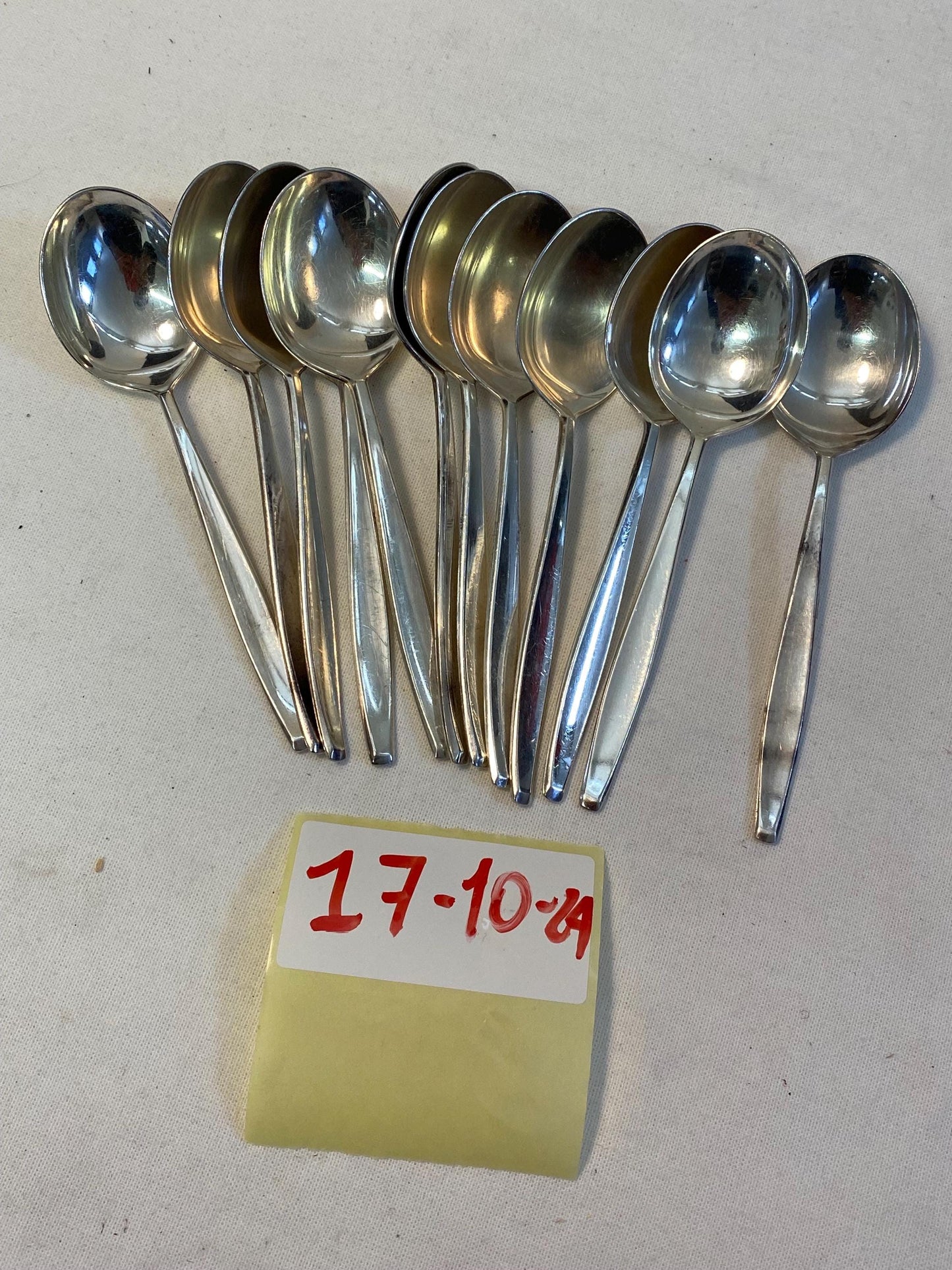 Set di 6 cucchiai placcati in argento con punzone BSF 90 15,5 cm, argenteria vintage
