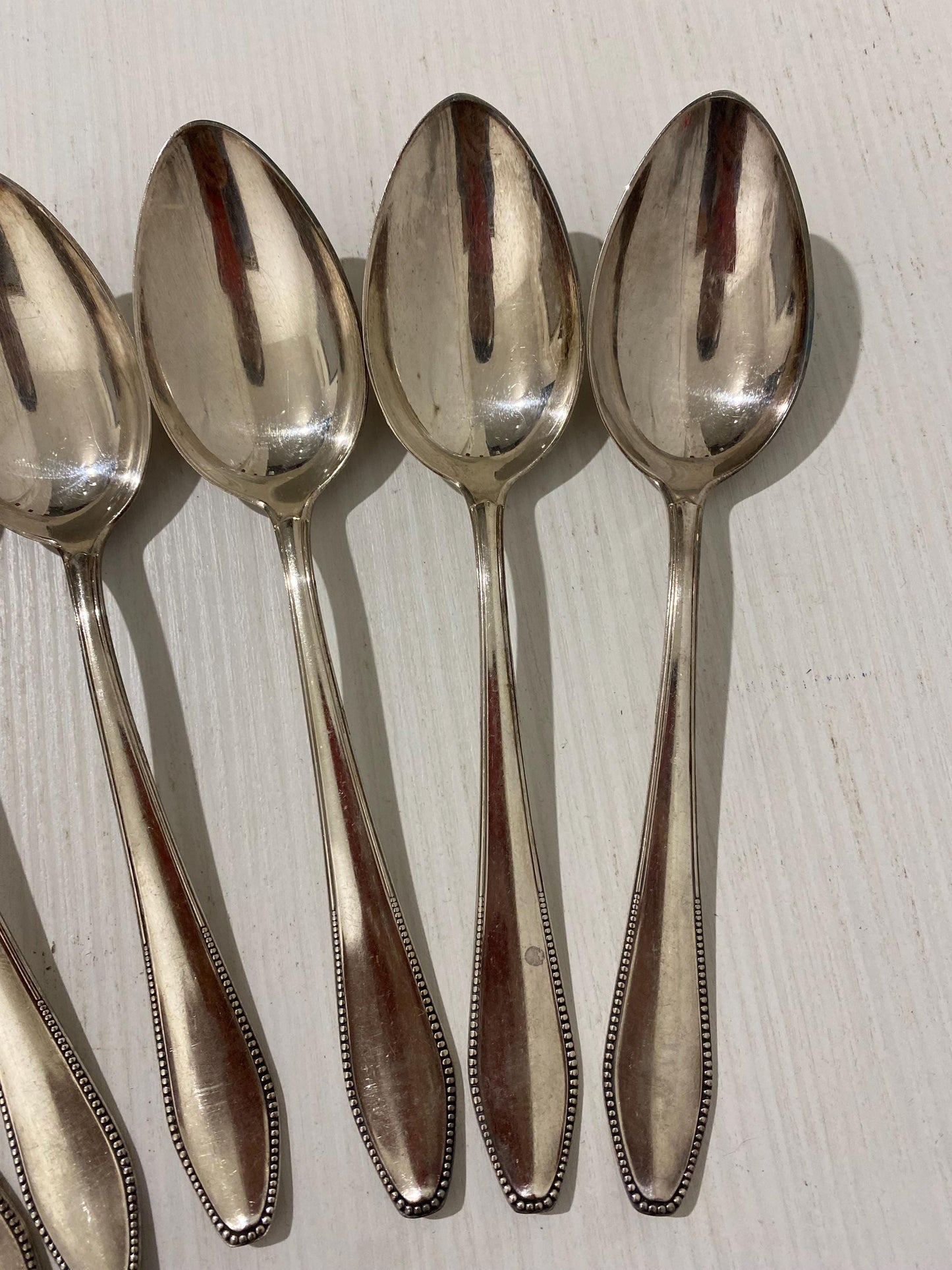 Set di 6 Cucchiai Vintage Placcati Argento con Punzone B 90