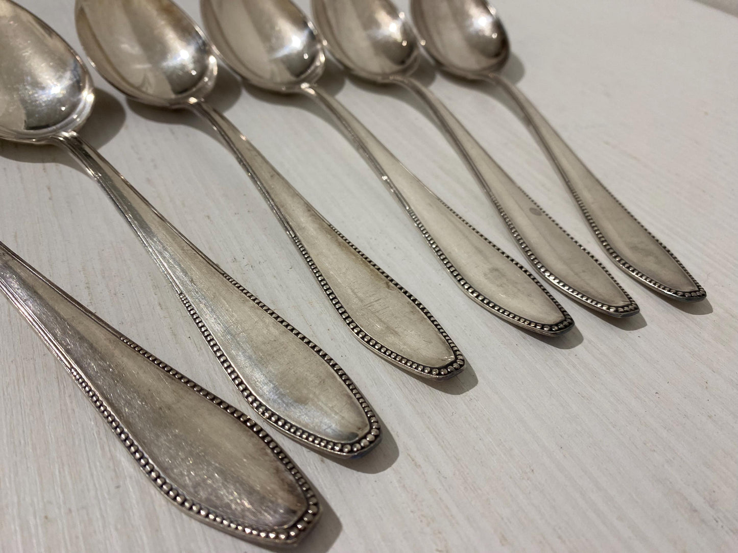 Set di 6 Cucchiai Vintage Placcati Argento con Punzone B 90